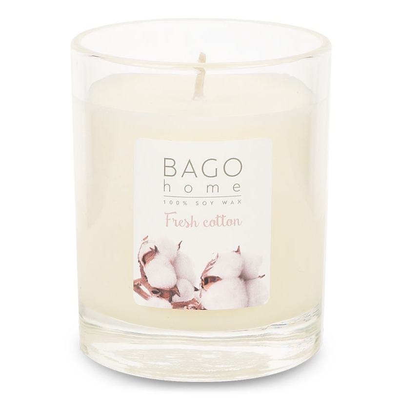 Свеча ароматическая BAGO home свежий хлопок 132 г ароматическая свеча пробная yankee candle ение вишни 1542840e