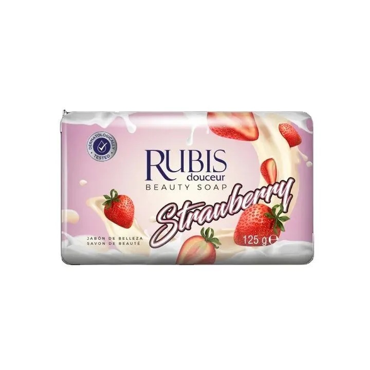 Мыло туалетное Rubis strawberry 125г мыло туалетное rubis aloe vera vitamin e 125г