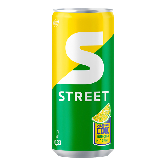 Напиток газированный Очаково Street безалкогольный сильногазированный, 0,33 л напиток крым со вкусом лимона 1 литр газ пэт 12 шт в уп