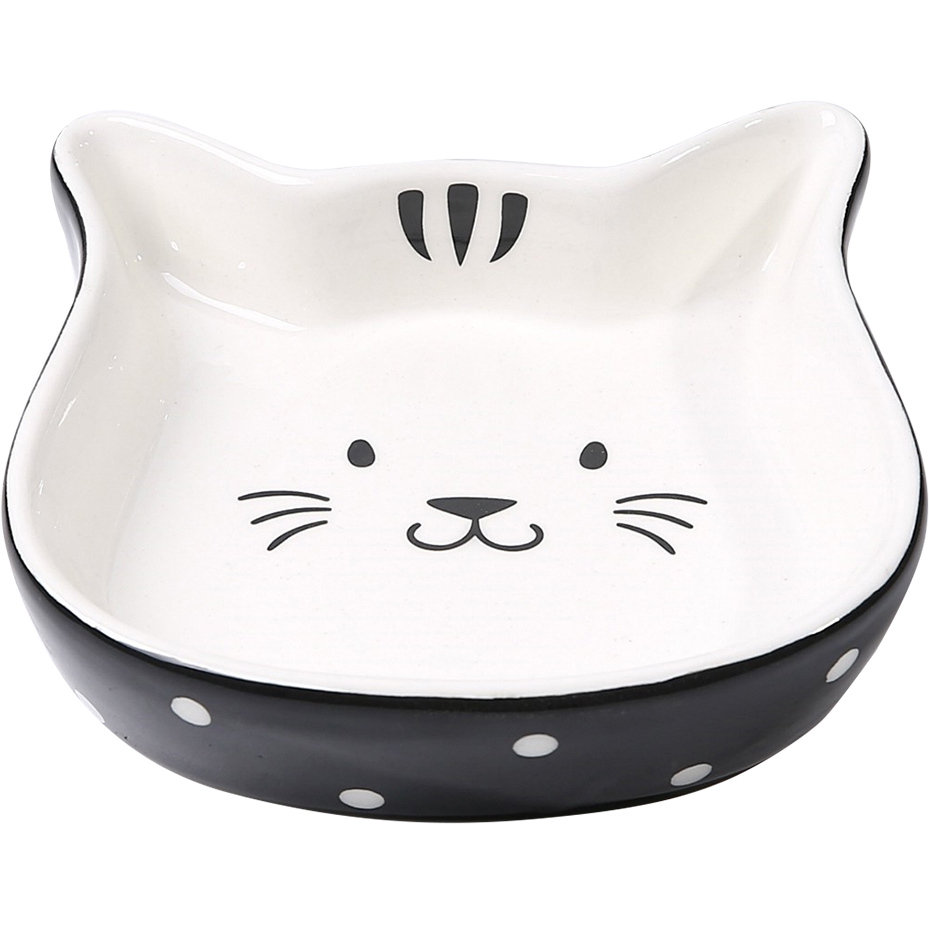 Миска для животных Foxie Cat Polka Dot керамическая 13,5х13,5х3,5 см 150 мл черный triol миска керамическая ваниль