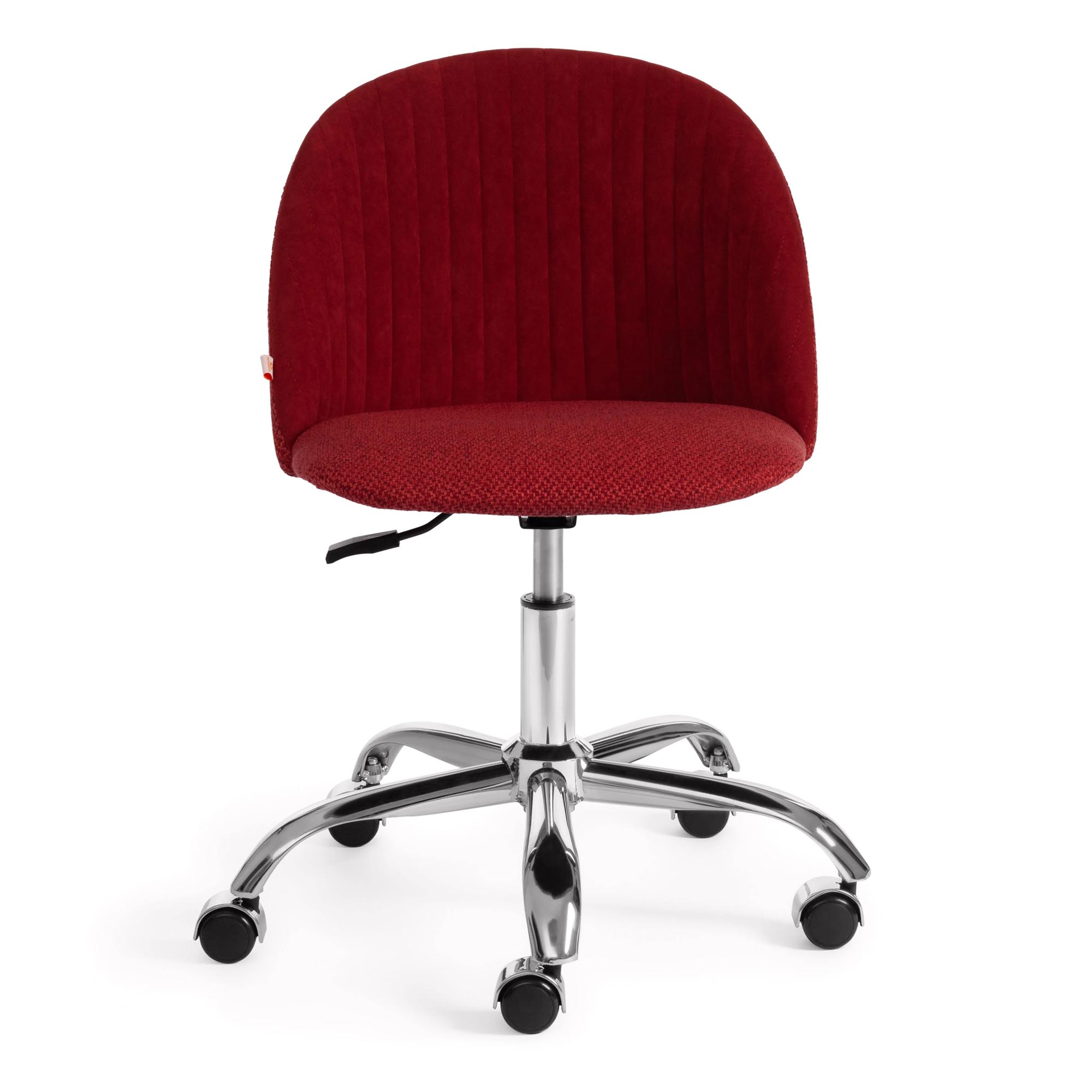 Кресло компьютерное TC флок/ткань бордовый/красный, цвет серебристый - фото 2