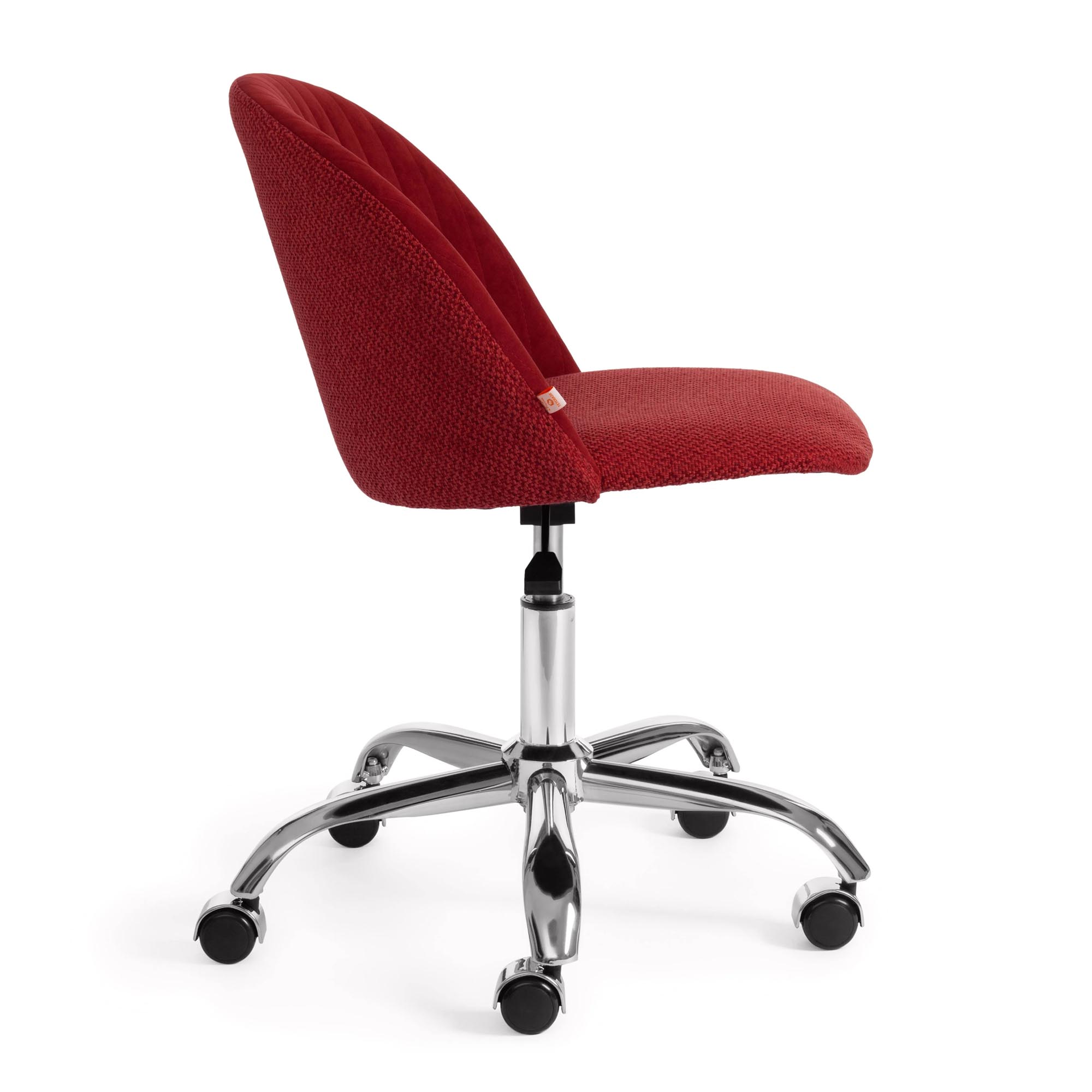 Кресло компьютерное TC флок/ткань бордовый/красный, цвет серебристый - фото 3