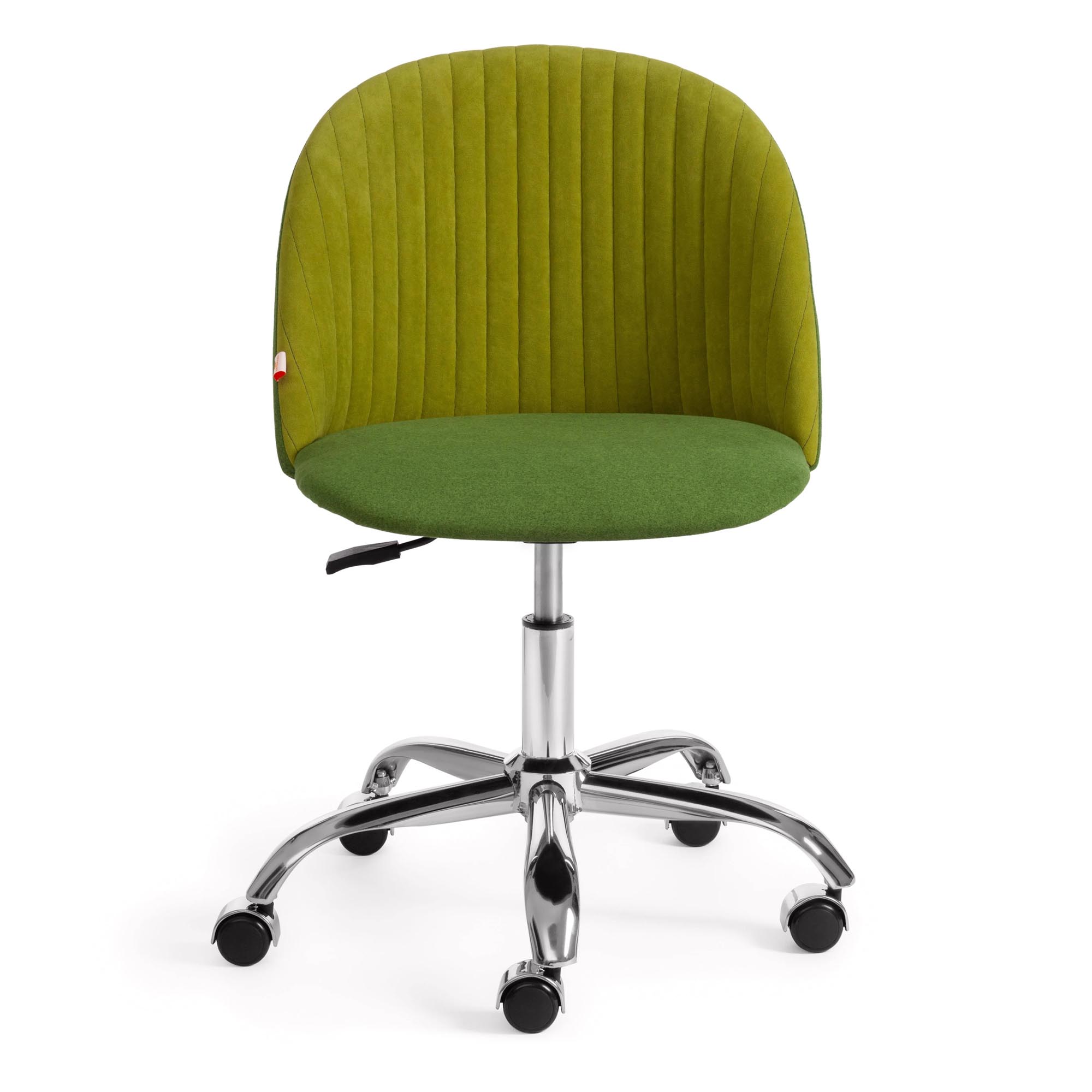 Кресло компьютерное TC флок/экошерсть олива/зеленый, цвет серебристый - фото 2