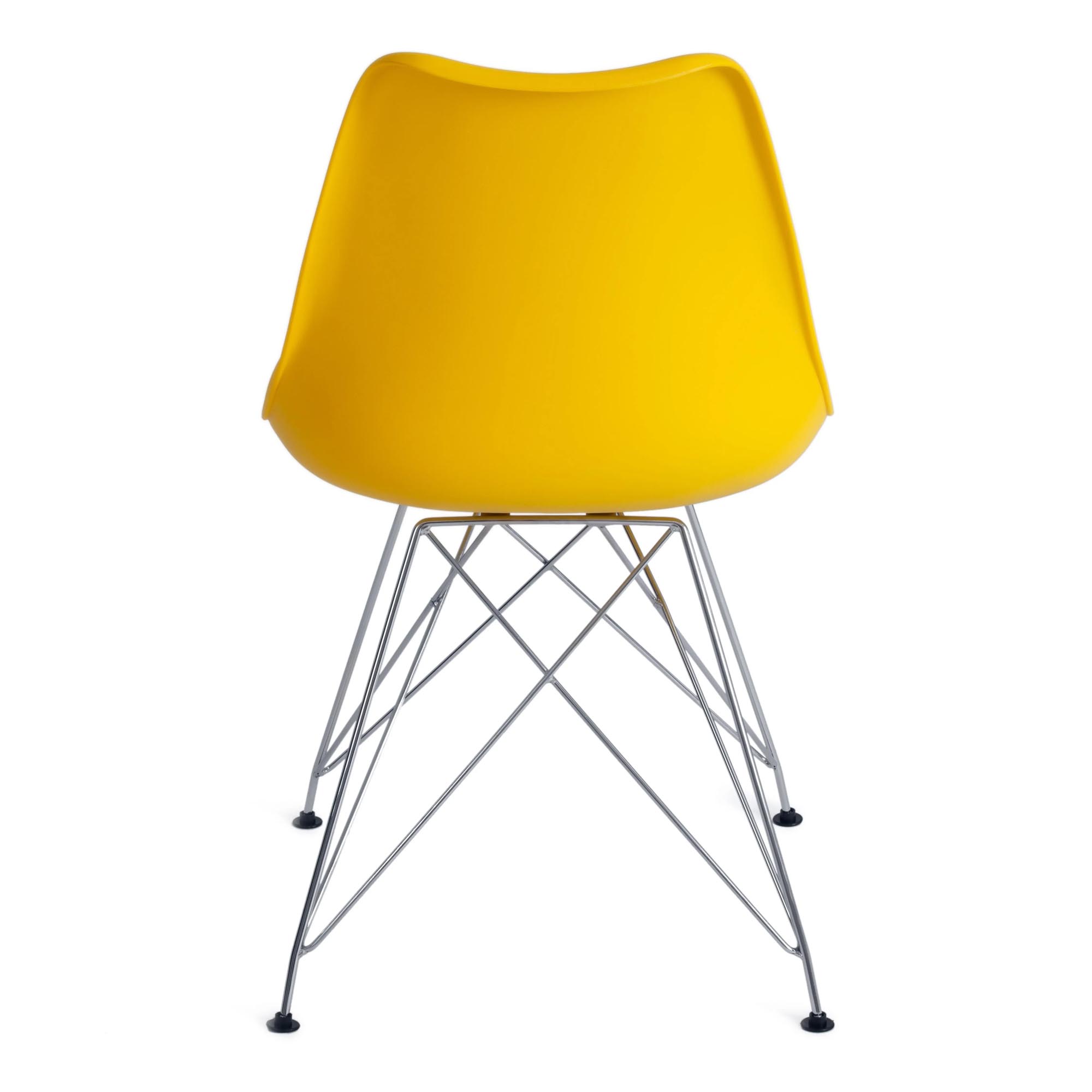 Стул TC Tulip Iron Chair 54,5x48x83,5 см желтый, цвет серебристый - фото 4