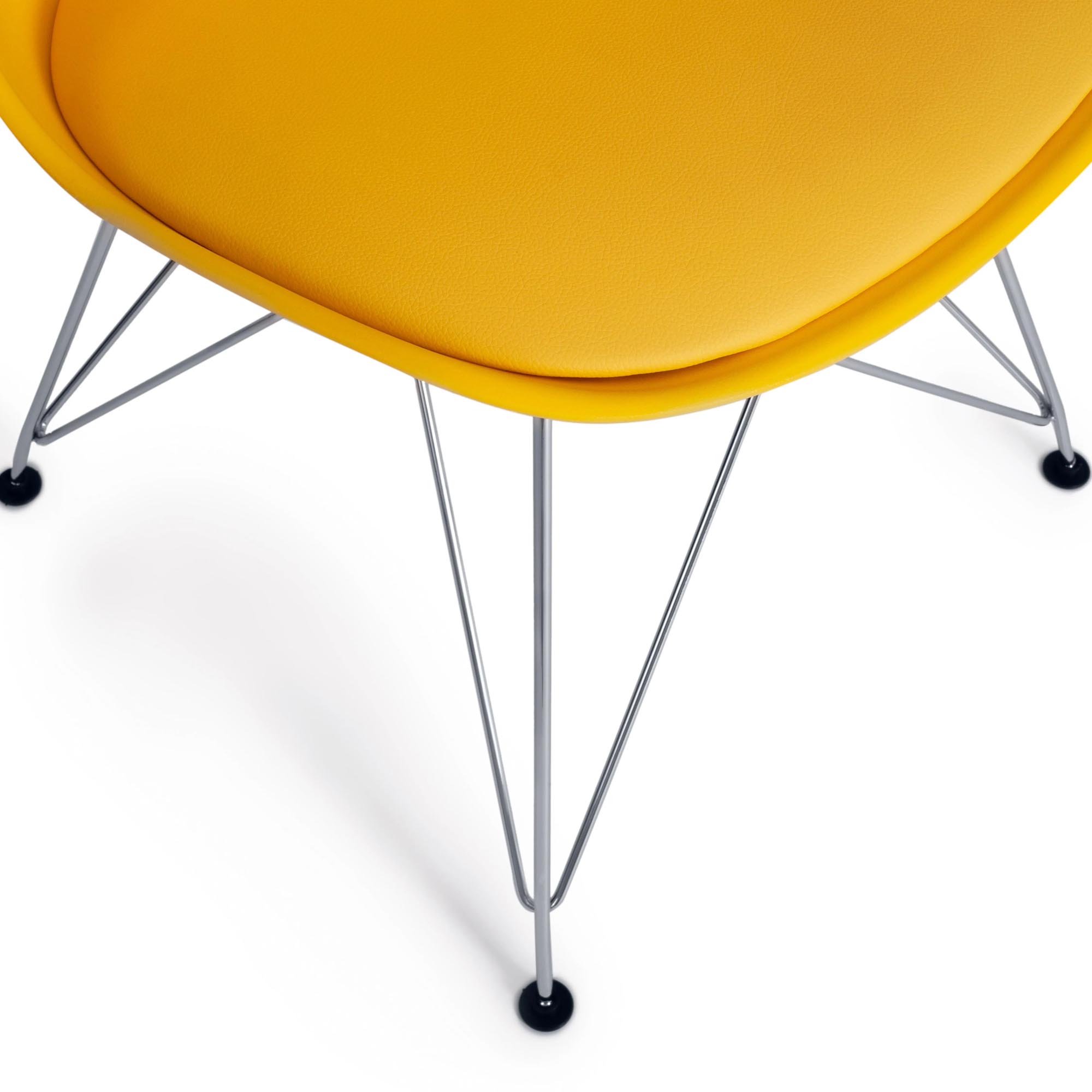 Стул TC Tulip Iron Chair 54,5x48x83,5 см желтый, цвет серебристый - фото 6