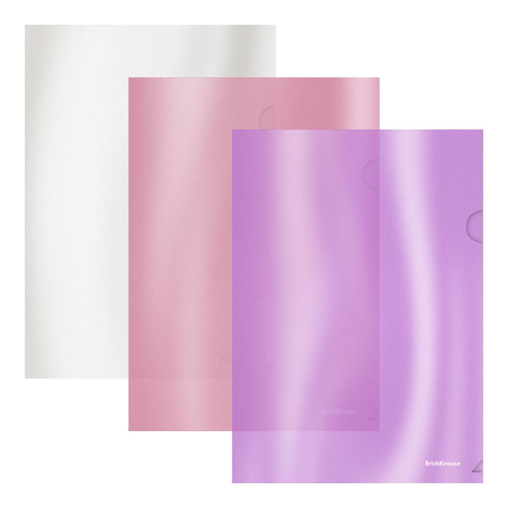Папка-уголок пластиковая Erich Krause Glossy Candy A4 в ассортименте папка для акварели юнландия