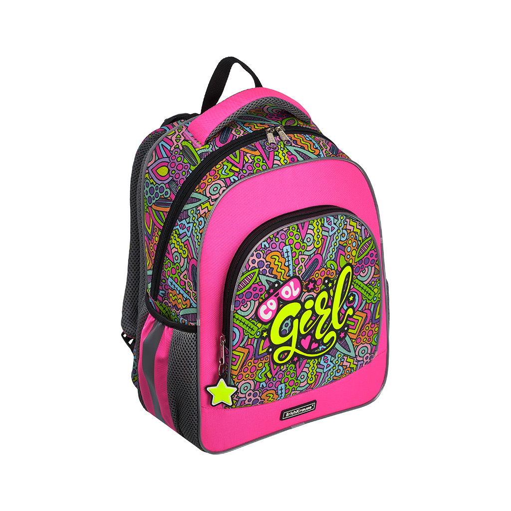 Рюкзак ученический Erich Krause ErgoLine 15 л Cool Girl, цвет розовый - фото 1