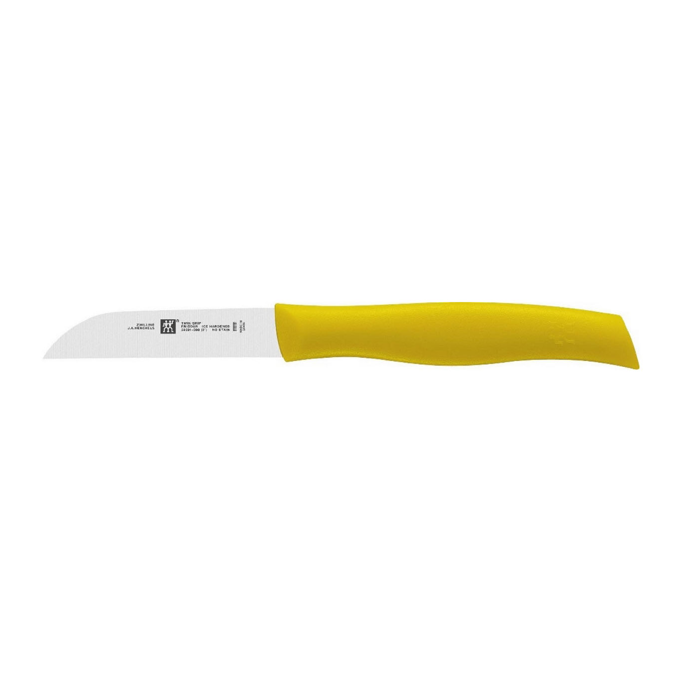 цена Нож Zwilling Twin Grip 80 мм для овощей желтый