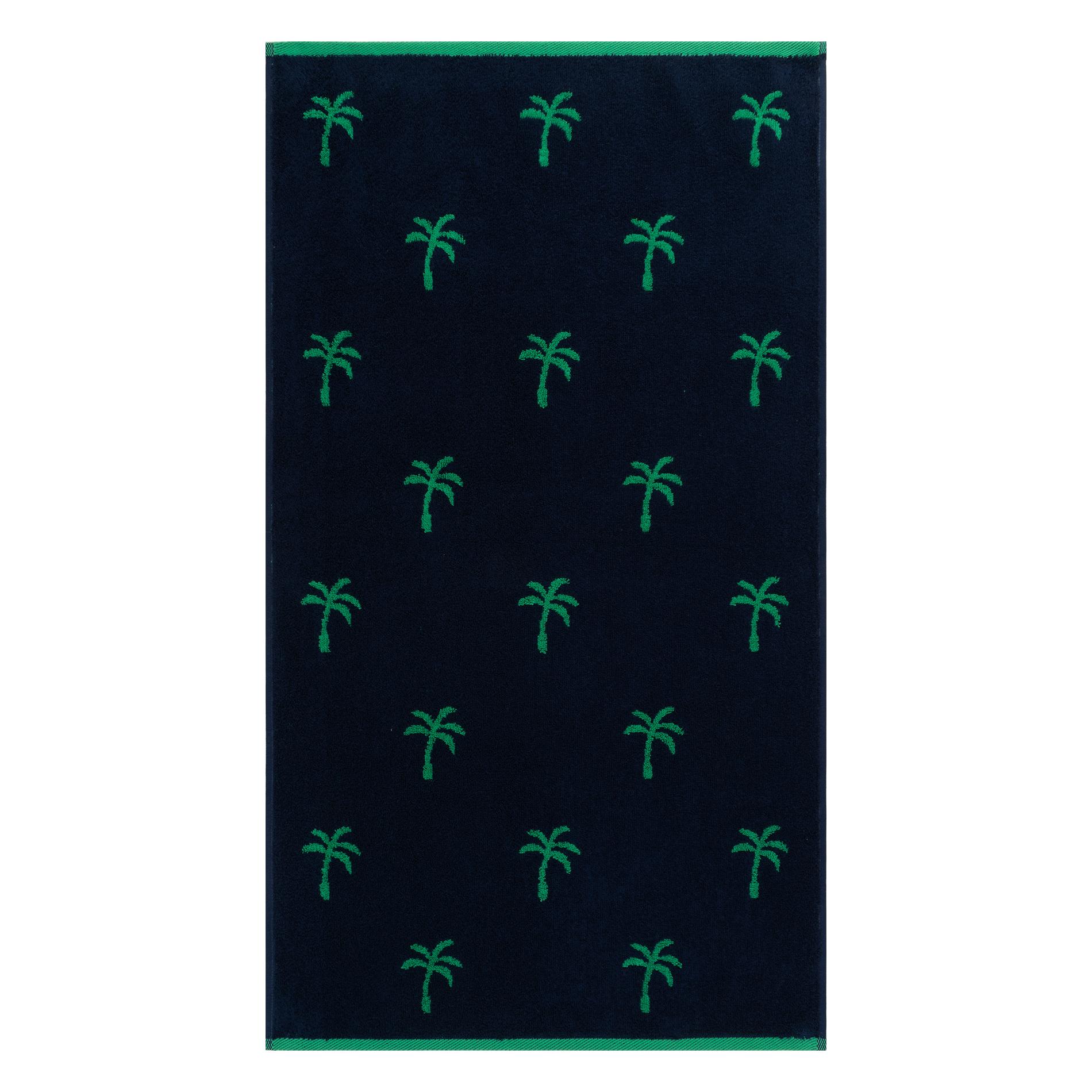 фото Махровое полотенце cleanelly palme зеленое с синем 50х90 см
