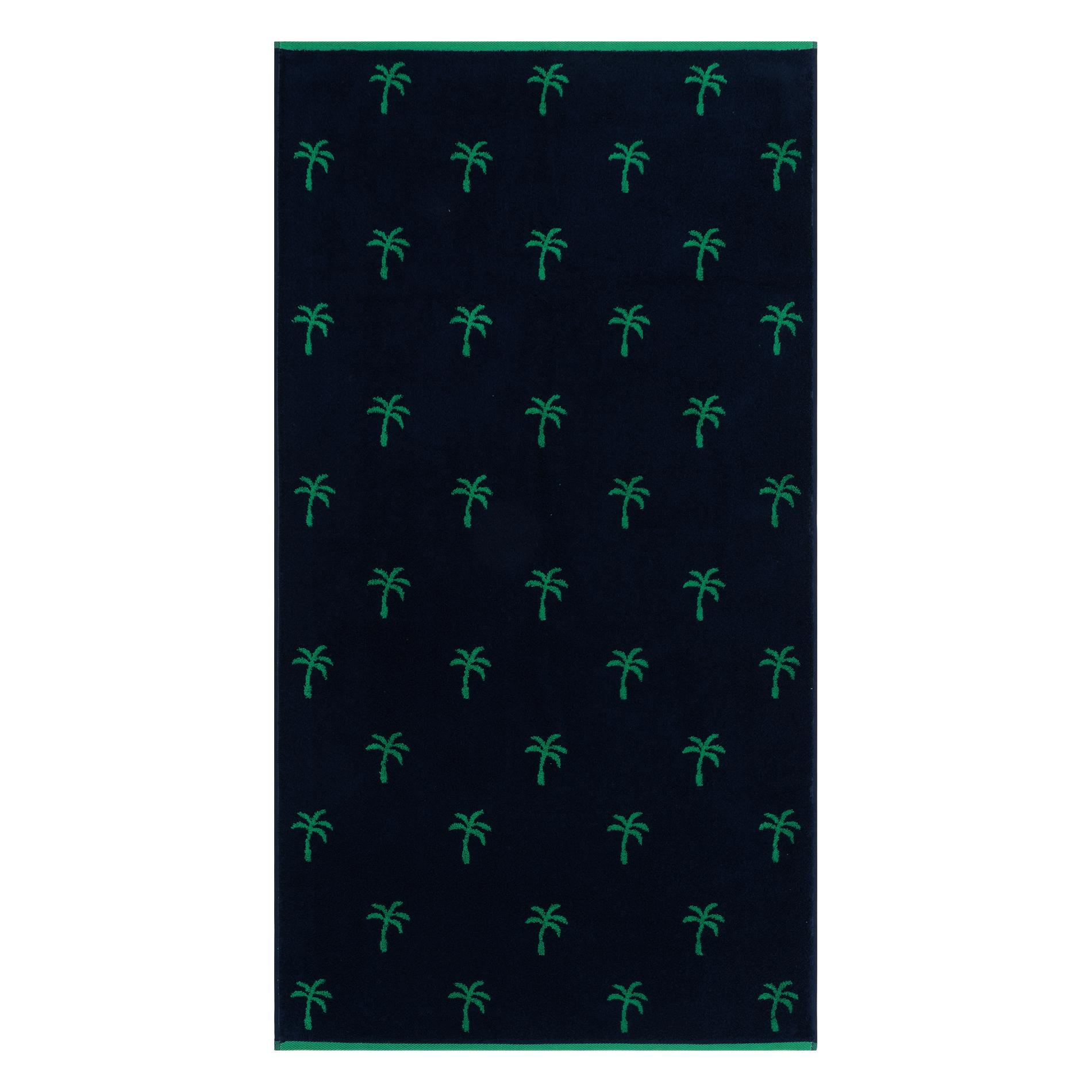 Махровое полотенце Cleanelly Palme зеленое с синем 70х130 см, цвет зелёный - фото 1