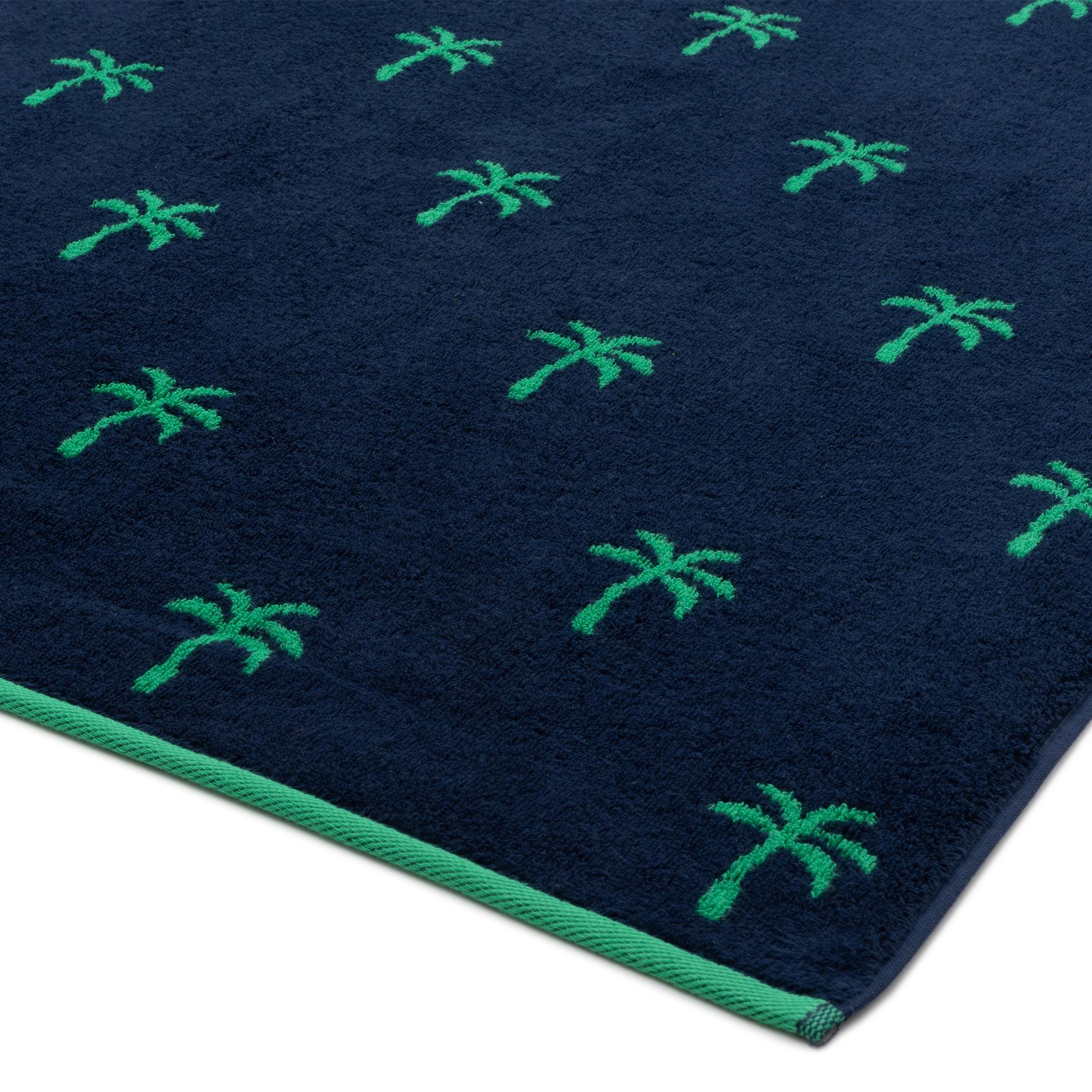 Махровое полотенце Cleanelly Palme зеленое с синем 70х130 см, цвет зелёный - фото 2
