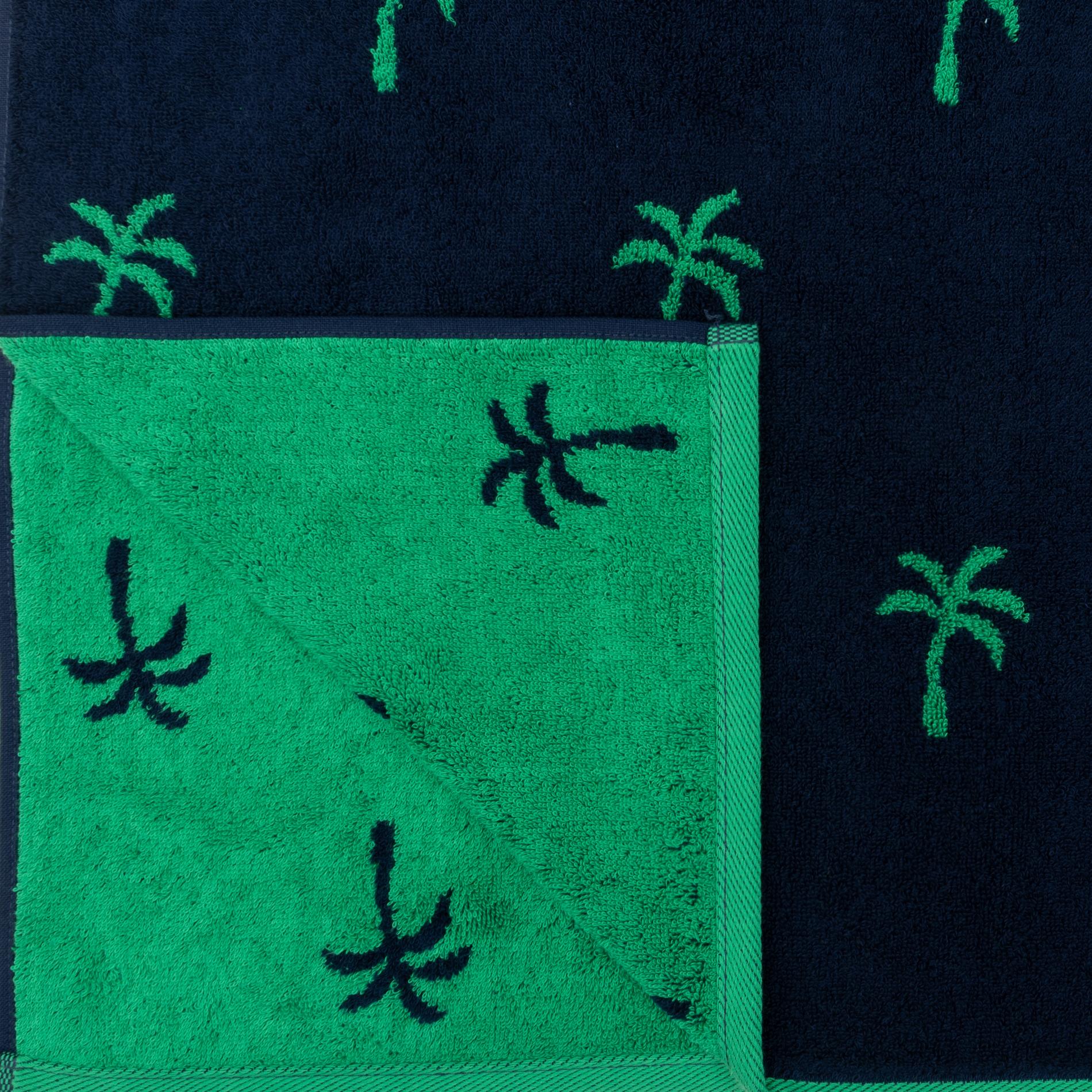 Махровое полотенце Cleanelly Palme зеленое с синем 70х130 см, цвет зелёный - фото 3