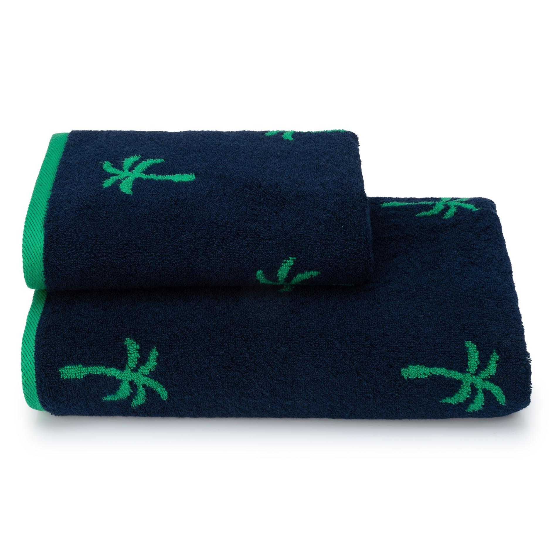 Махровое полотенце Cleanelly Palme зеленое с синем 70х130 см, цвет зелёный - фото 4