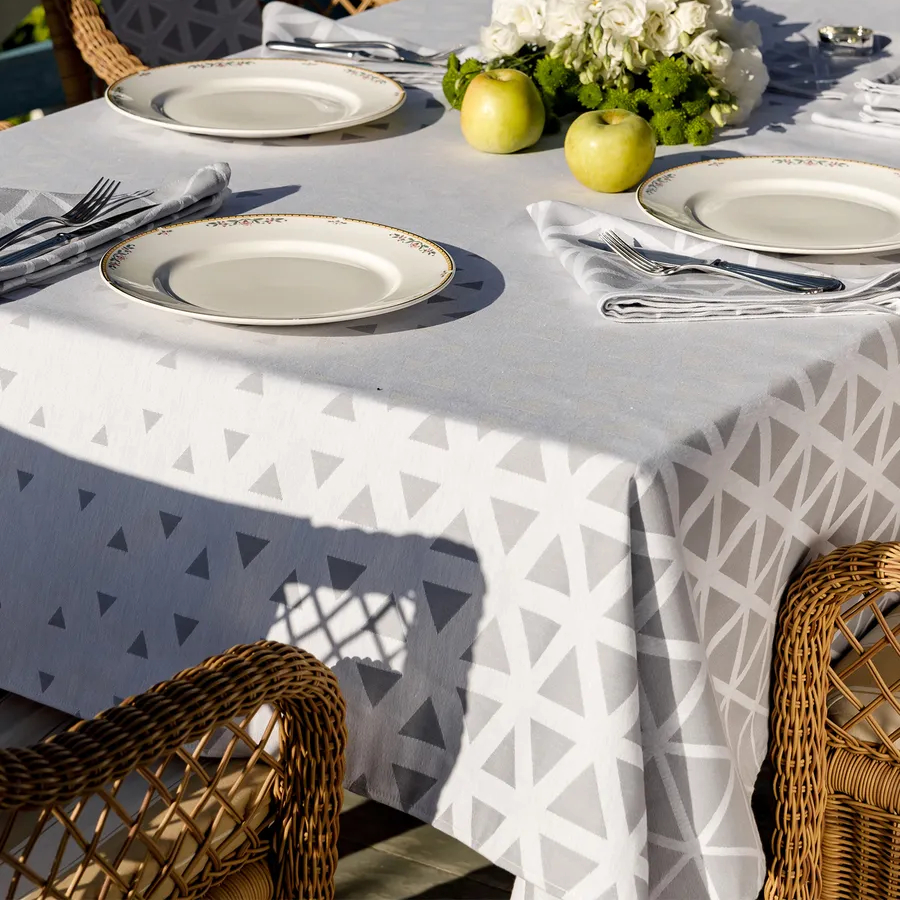 фото Комплект столовый cleanelly intarsio белый с серым из 7 предметов