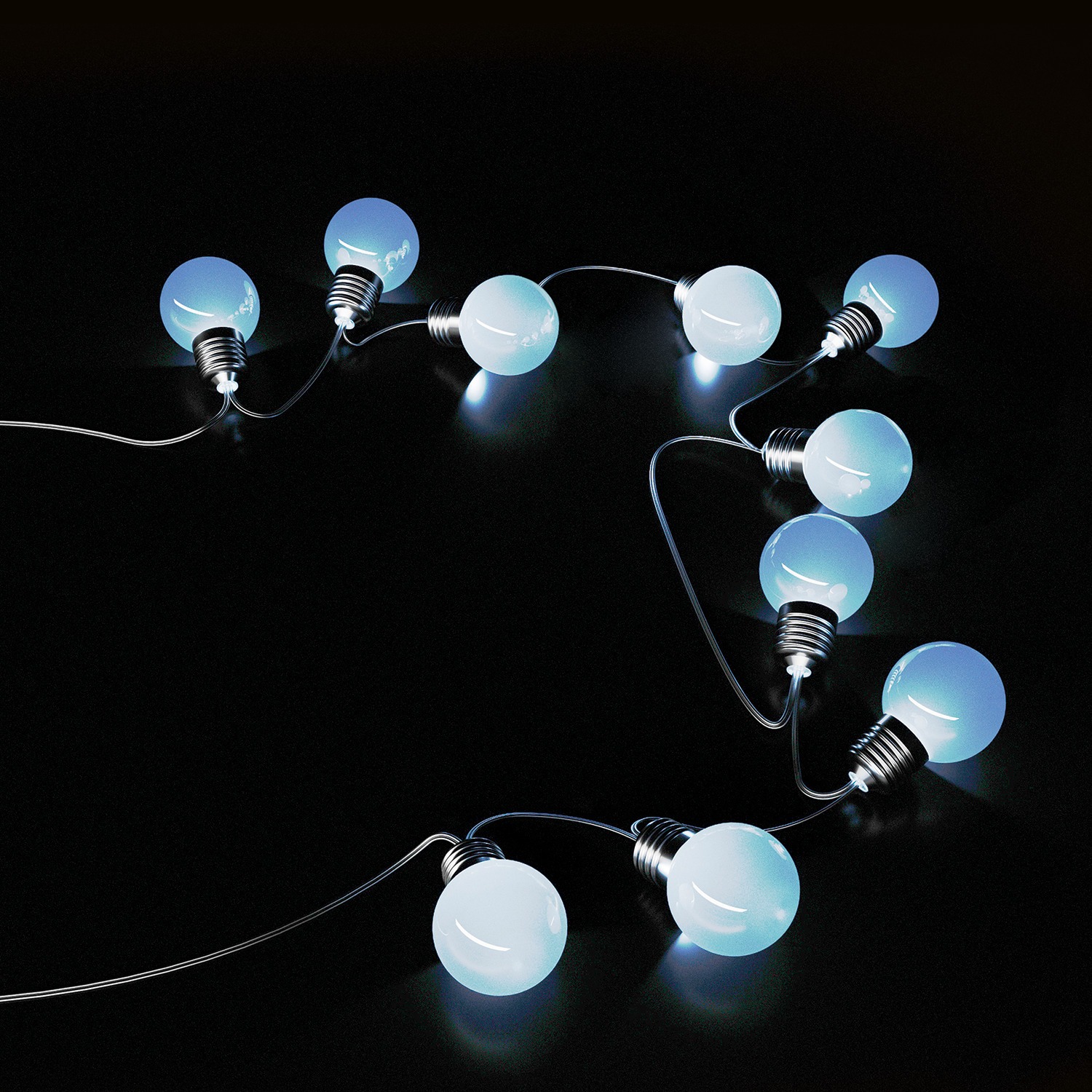 Гирлянда садовая на солнечной батарее Gauss 10 LED большие шары холодный белый свет 3,8 м, цвет черный - фото 2