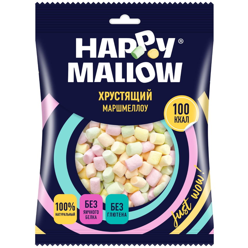 Маршмеллоу Happy Mallow хрустящий 30 г липосомал куркумин с ресвератролом веган 60 капсул
