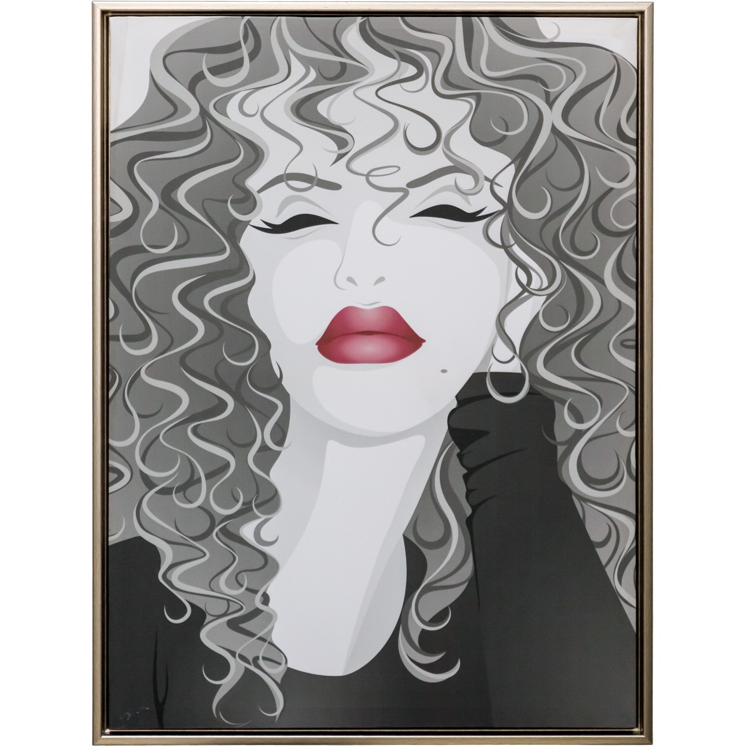 Картина Glasar Девушка в серебристой раме 45х4х60 см картина в раме 75х100 см холст фольга золотисто бежевая круги abstract