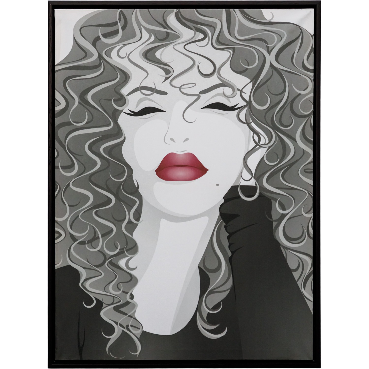 Картина Glasar Девушка в чёрной раме 45х4х60 см картина в раме 80х120 см холст фольга золотисто серая абстракция abstract
