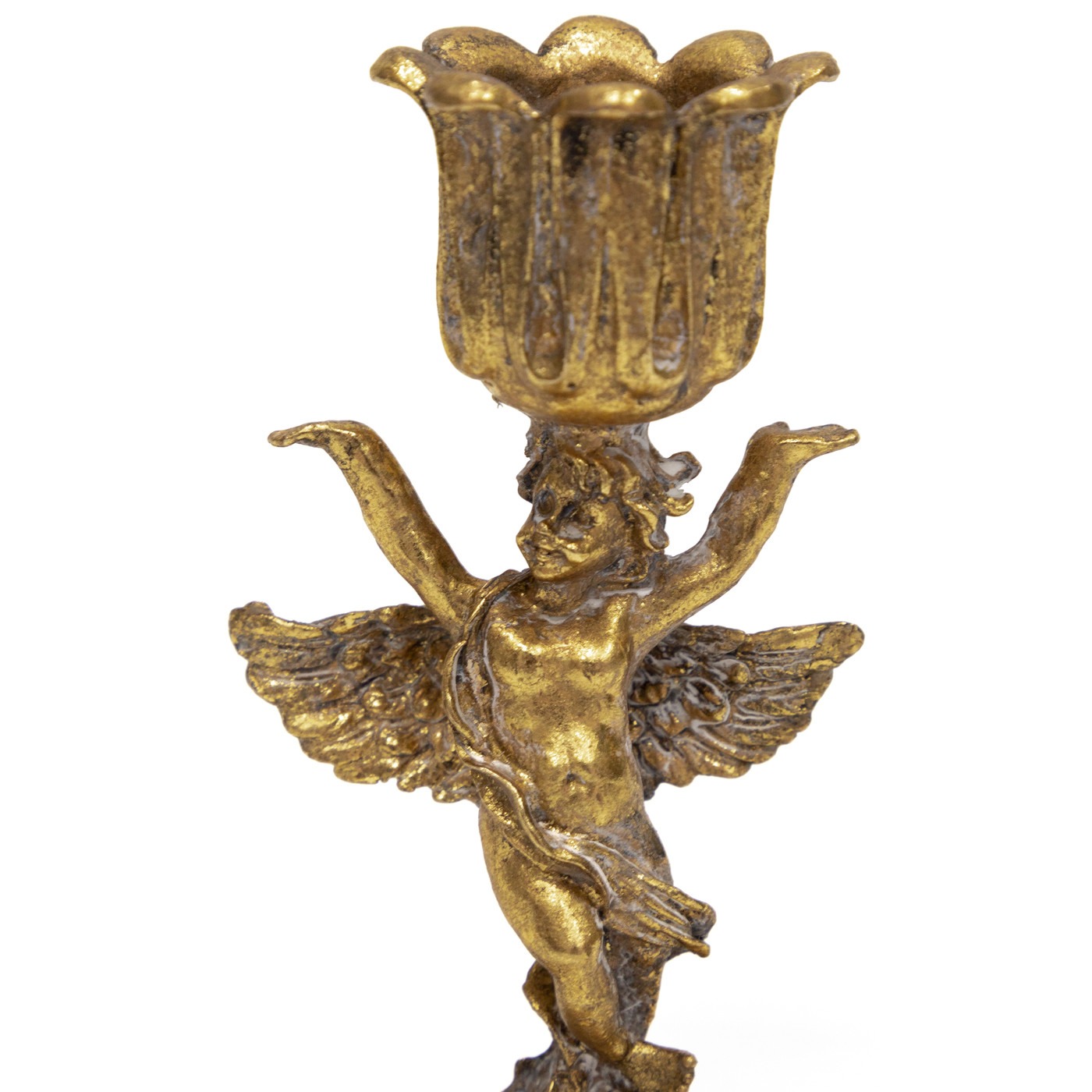 Подсвечник Glasar с ангелом 6х6х12 см, цвет золотистый - фото 3