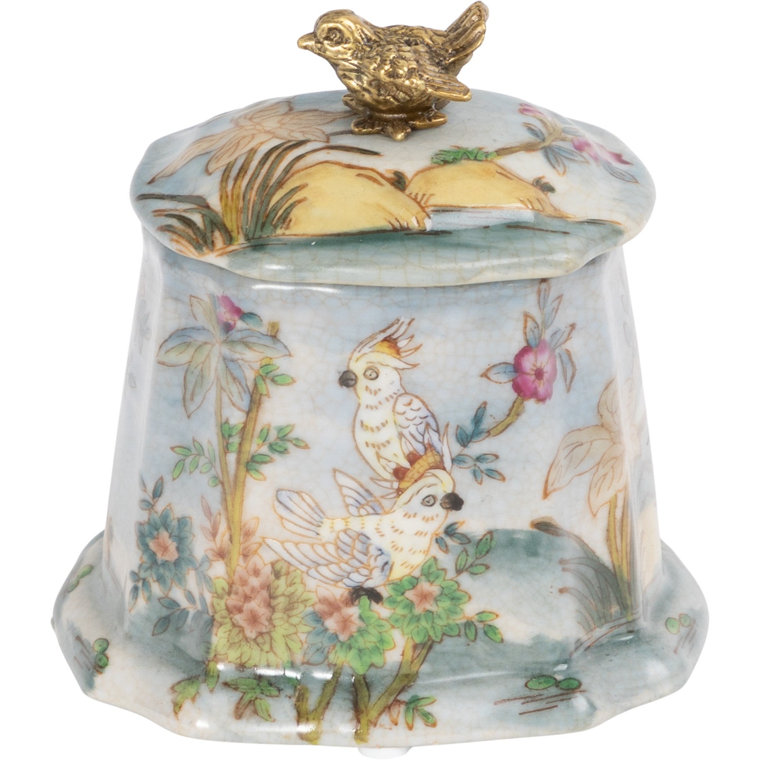 Шкатулка Glasar с птичкой и попугаями 10х9х10 см компактная шкатулка для ювелирных изделий beroma