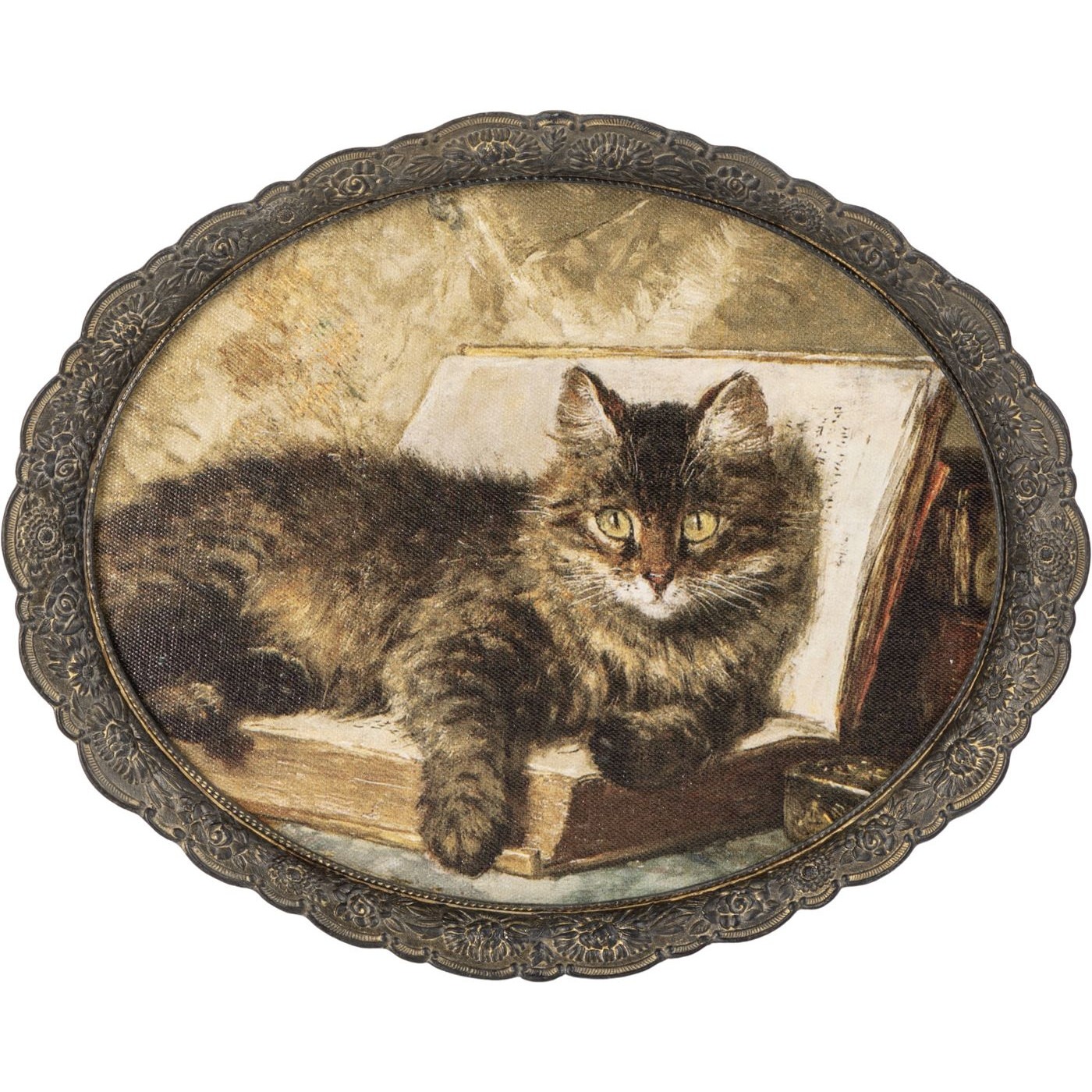 картина glasar девушка в серебристой раме 45х4х60 см Картина в раме Glasar кошка 23х2х29 см