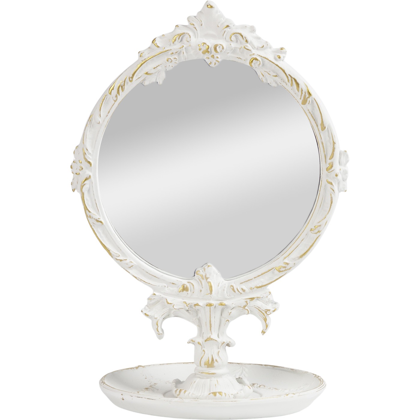 Зеркало настольное Glasar белое 16х13х23 см