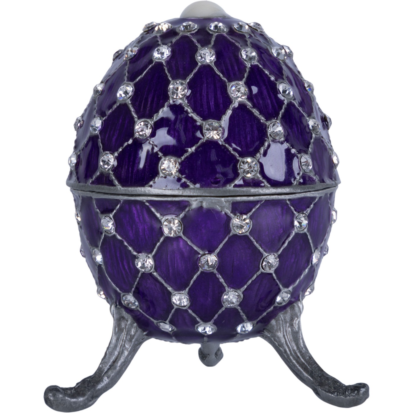 Шкатулка Glasar со стразами Яйцо 5х5х8 см, цвет фиолетовый