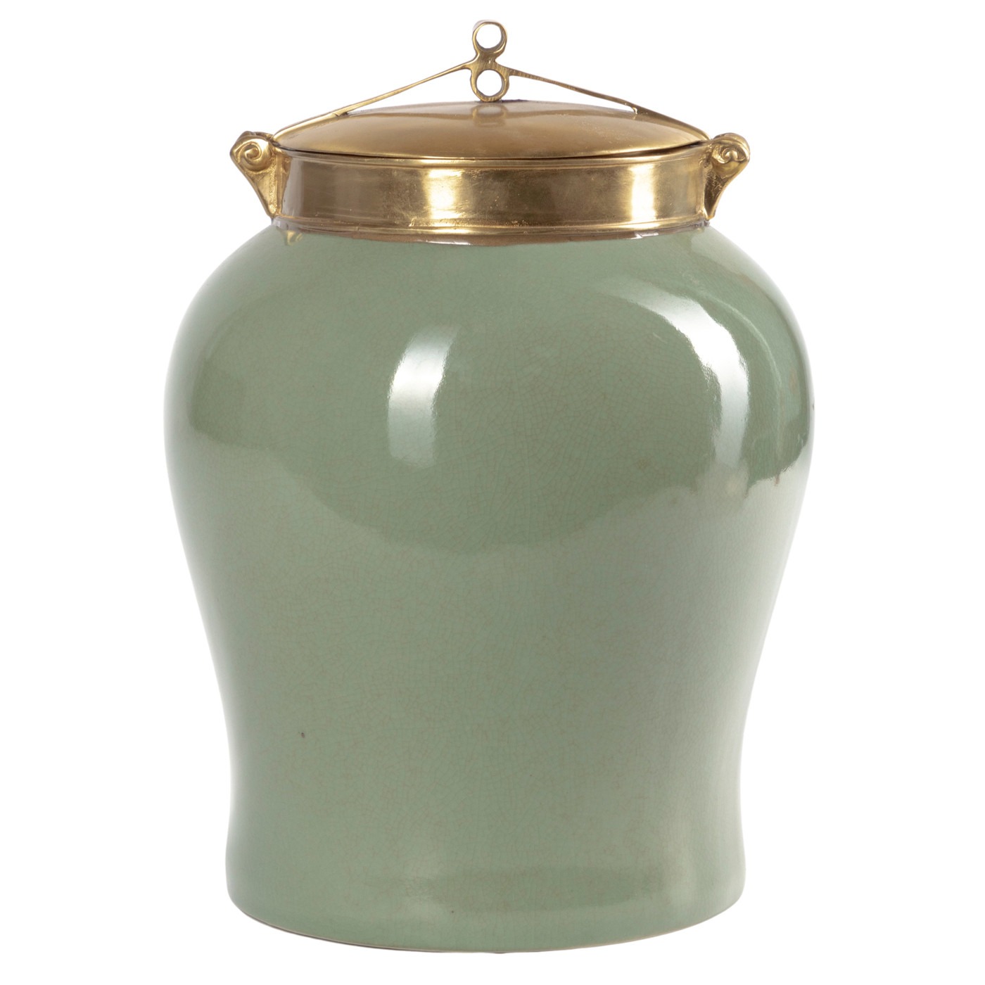 Ваза с крышкой Glasar оливковая 19х19х26 см ваза glasar с крышкой 19х19х26 см голубая