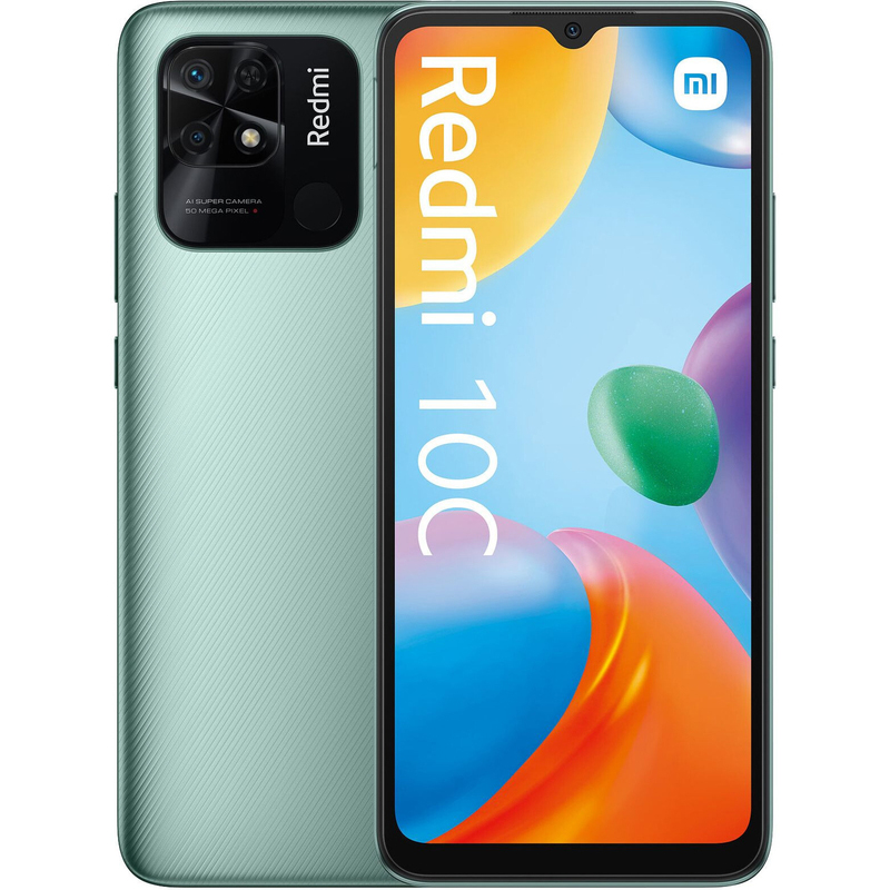 смартфон xiaomi redmi 10 k19u 64gb pebble white Смартфон Xiaomi Redmi 10C 4+64GB Mint