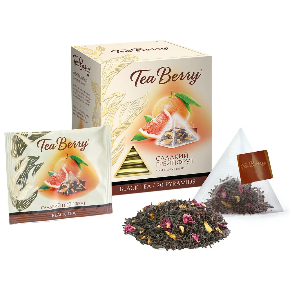 Чай черный TeaBerry Сладкий грейпфрут 20 пакетиков, 34 г чай крупнолистовой yantra ора 100 г