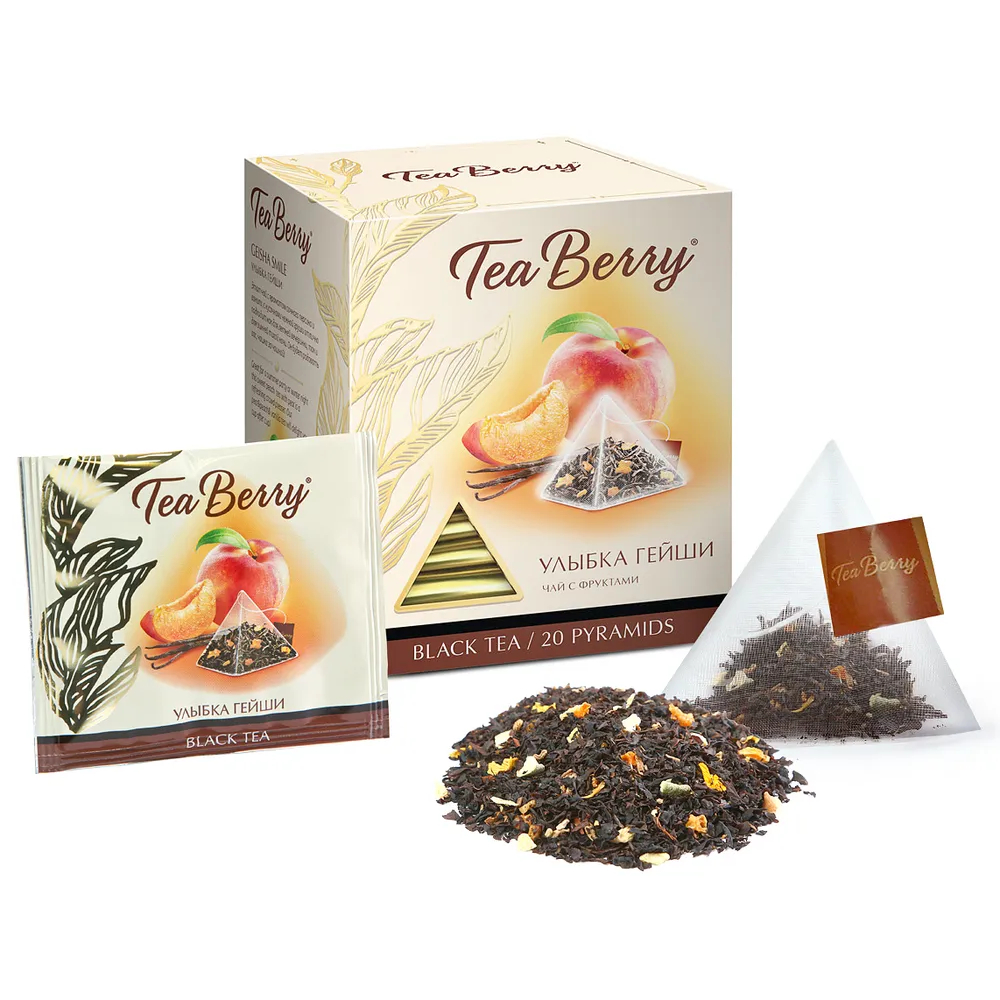 Чай черный TeaBerry улыбка гейши 20 пакетиков, 34 г чай черный teaberry земляника со сливками 20 пакетиков 34 г
