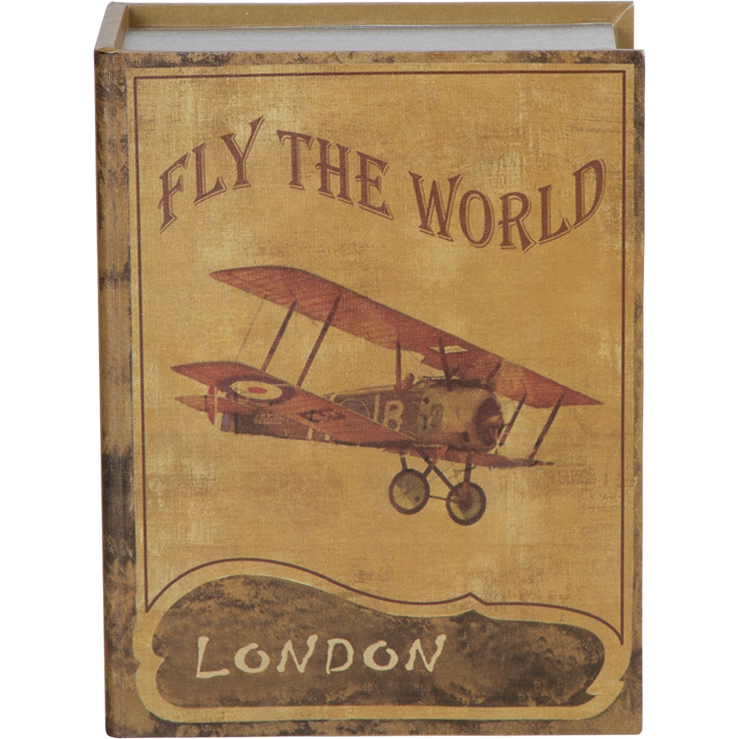 Шкатулка Glasar в виде книги с самолётом 23,2х10,7х30,2 см, цвет коричневый