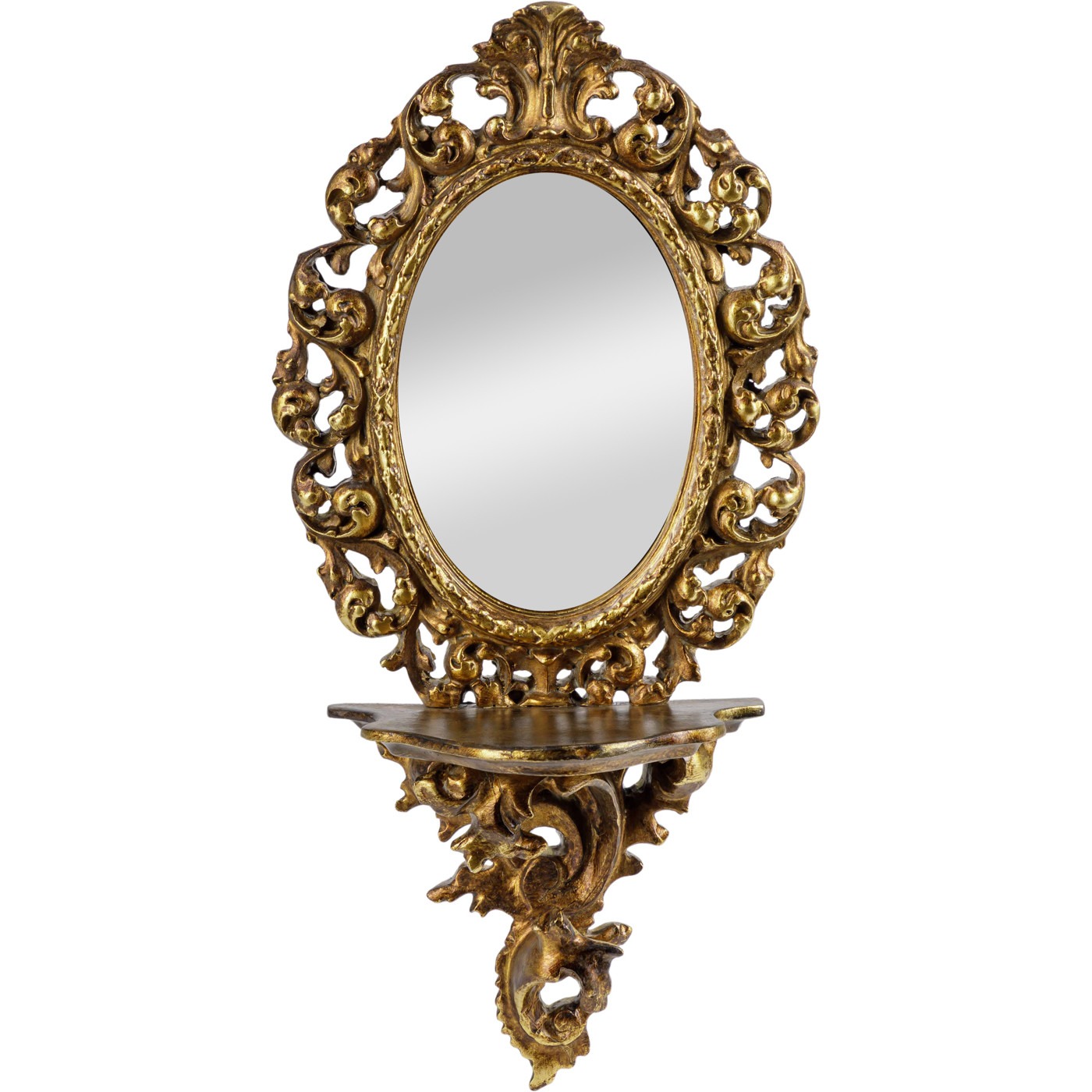 Зеркало настенное Glasar с полочкой бронза 18х9х35 см зеркало настенное glasar лофт 50х2х108 см