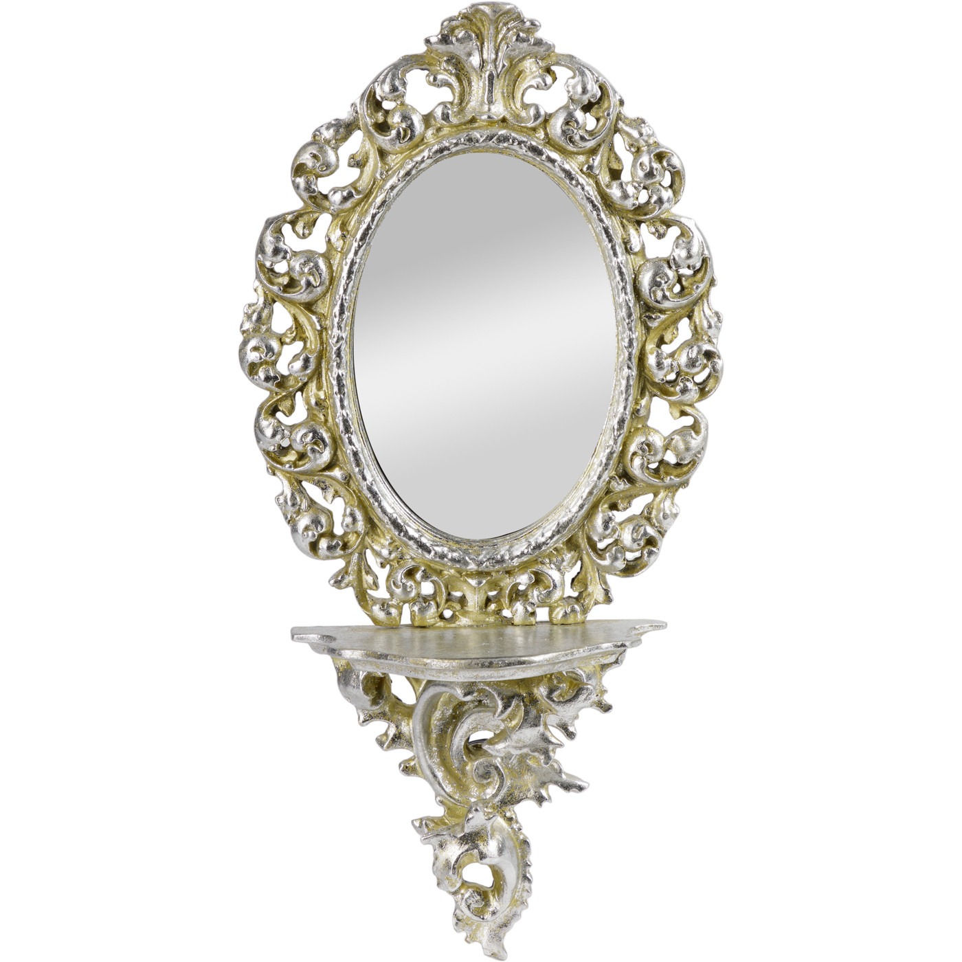 Зеркало настенное Glasar с полочкой серебро 18х9х35 см queen fair зеркало настенное лоск