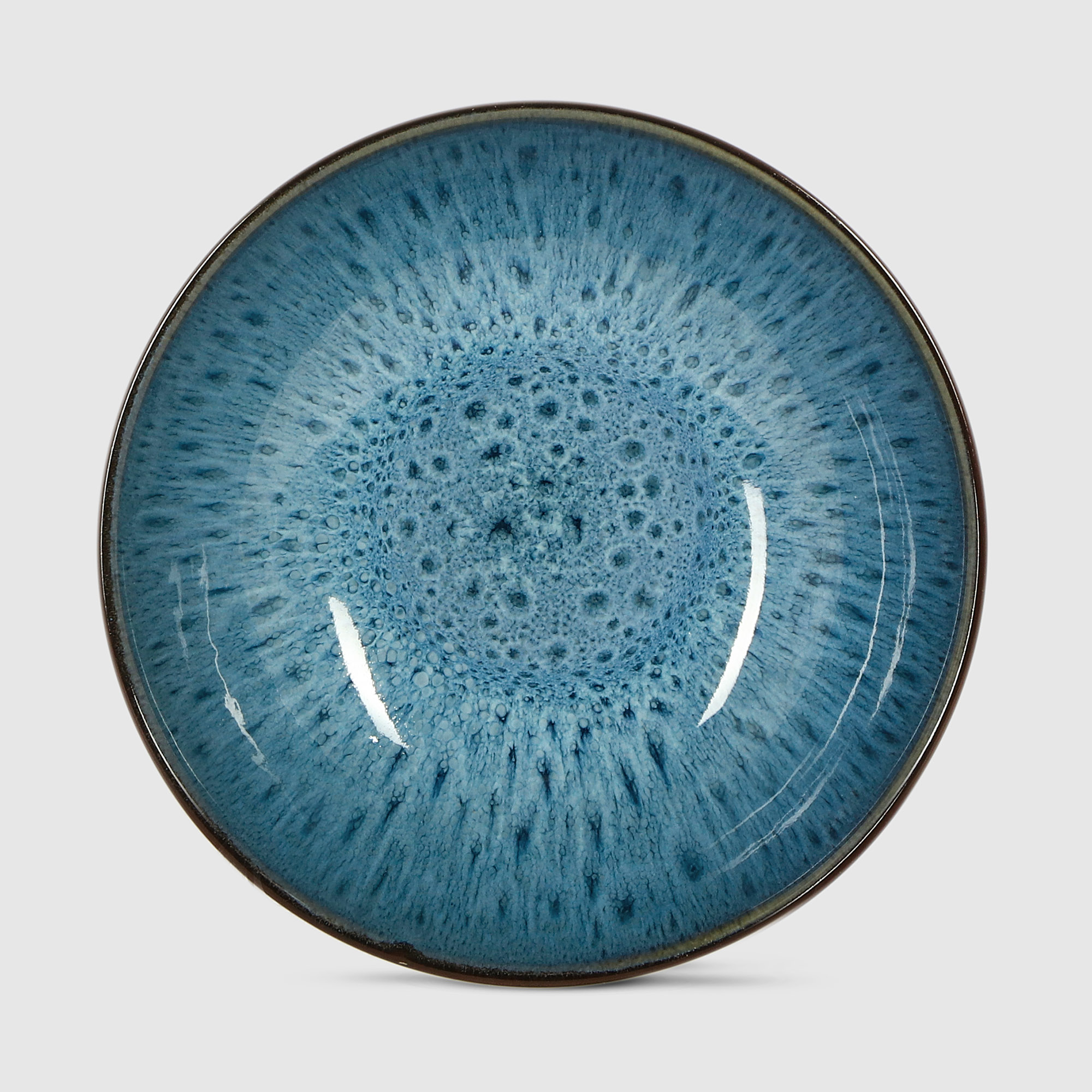 Набор столовый Meibo 16 предметов синий керамика - фото 7