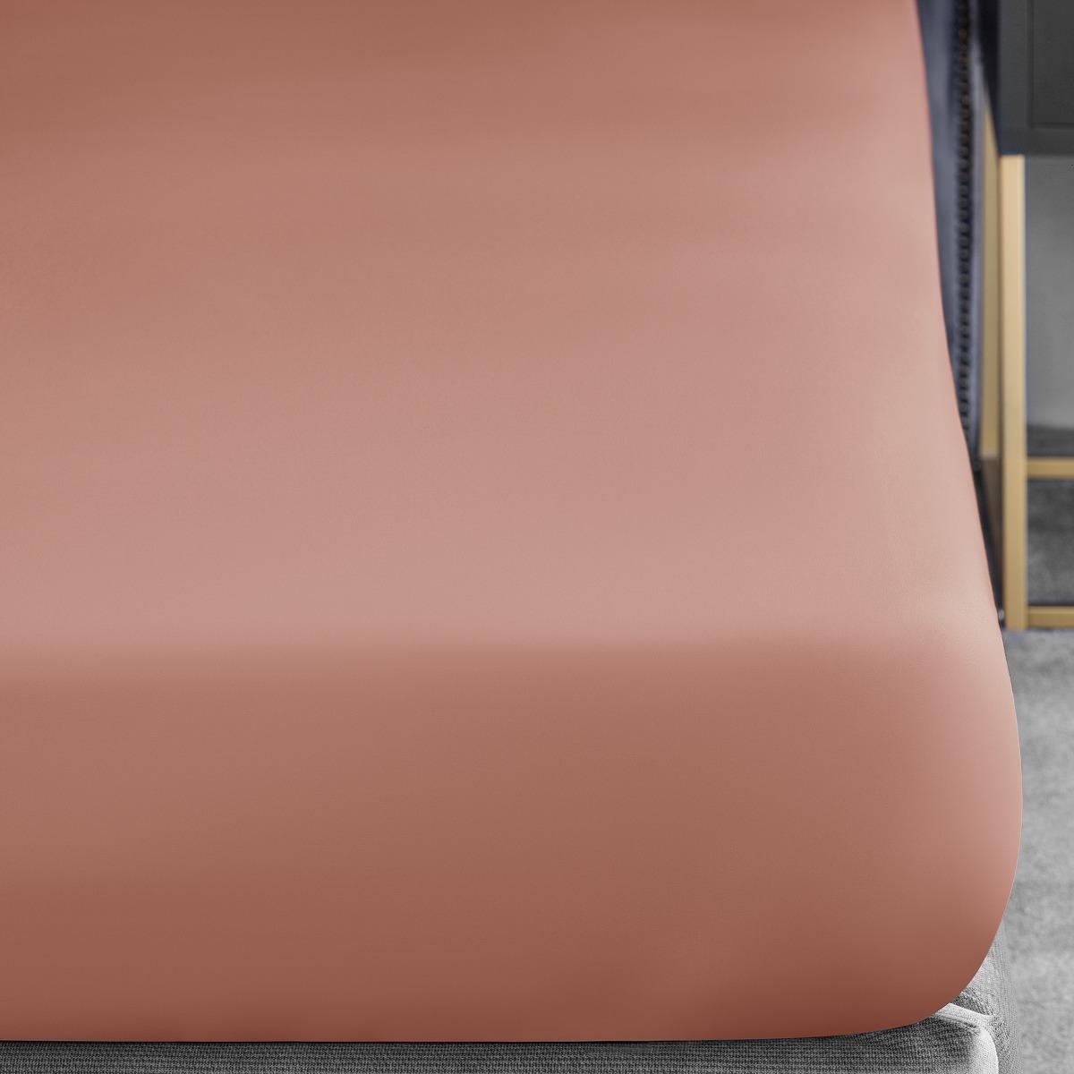 фото Простыня на резинке togas риоко пепельно-розовая 160х200+35 см