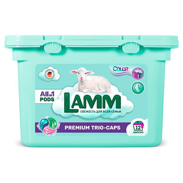 Средство для стирки Lamm Color в капсулах, 12 шт средство для стирки lamm color 1300 мл