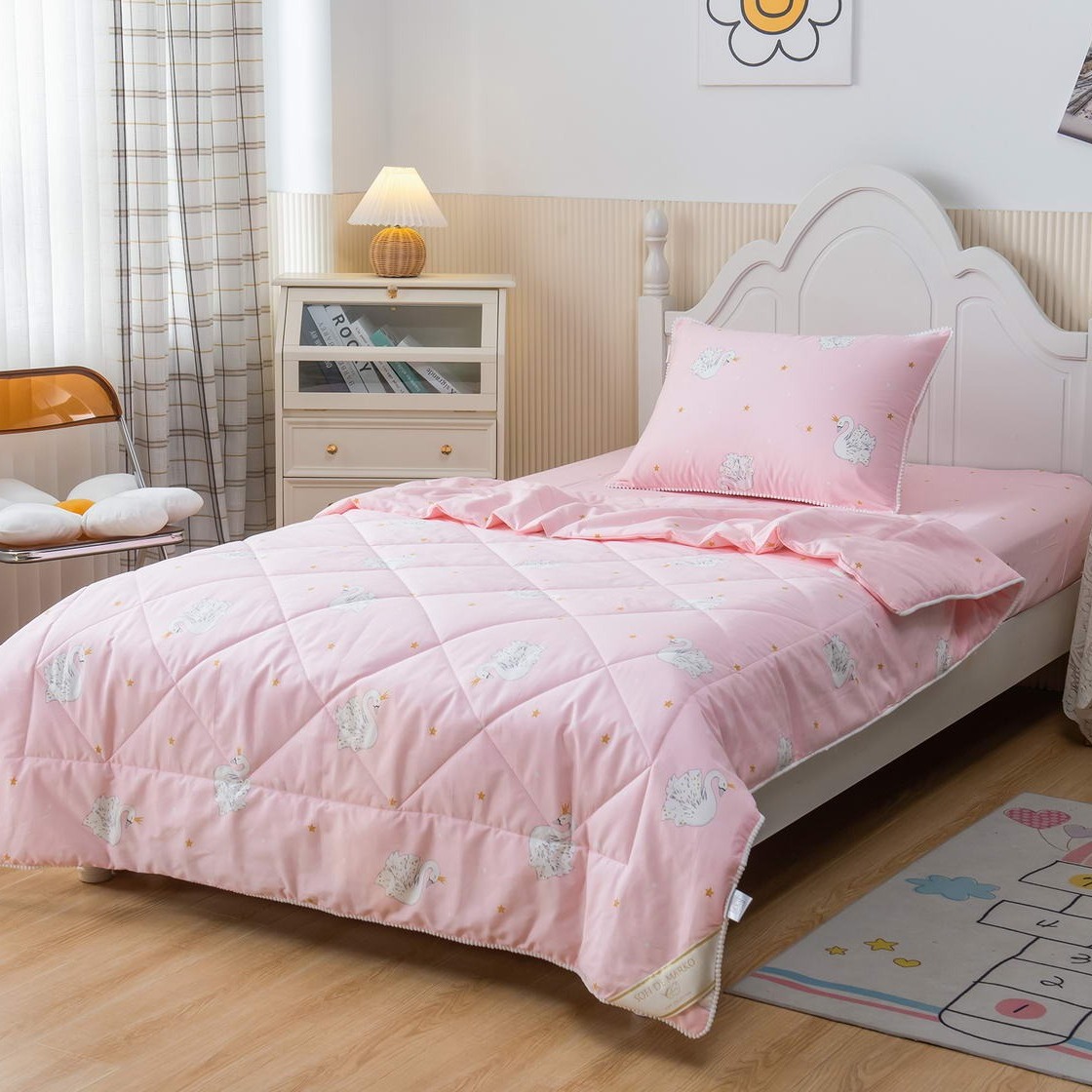 Комплект постельного белья Sofi De Marko Лебедь персиковый Детский Полуторный, цвет розовый, размер Детский - фото 2