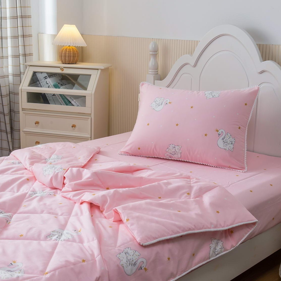 Комплект постельного белья Sofi De Marko Лебедь персиковый Детский Полуторный, цвет розовый, размер Детский - фото 3