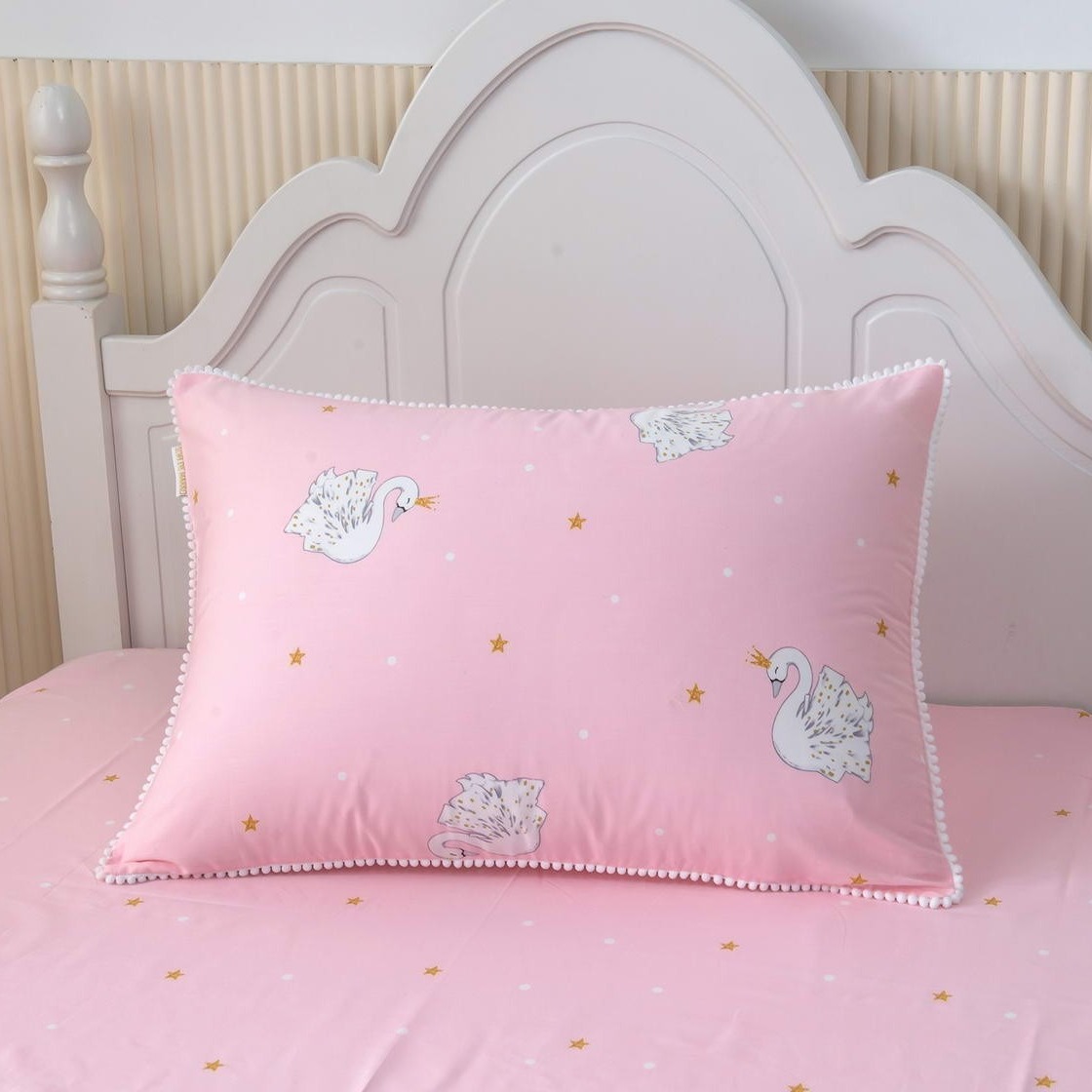 Комплект постельного белья Sofi De Marko Лебедь персиковый Детский Полуторный, цвет розовый, размер Детский - фото 6