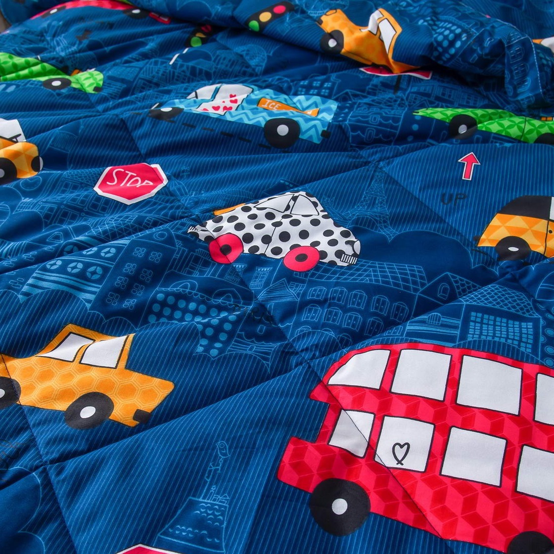 Комплект постельного белья Sofi De Marko Трафик синий Детский Полуторный, размер Детский - фото 4