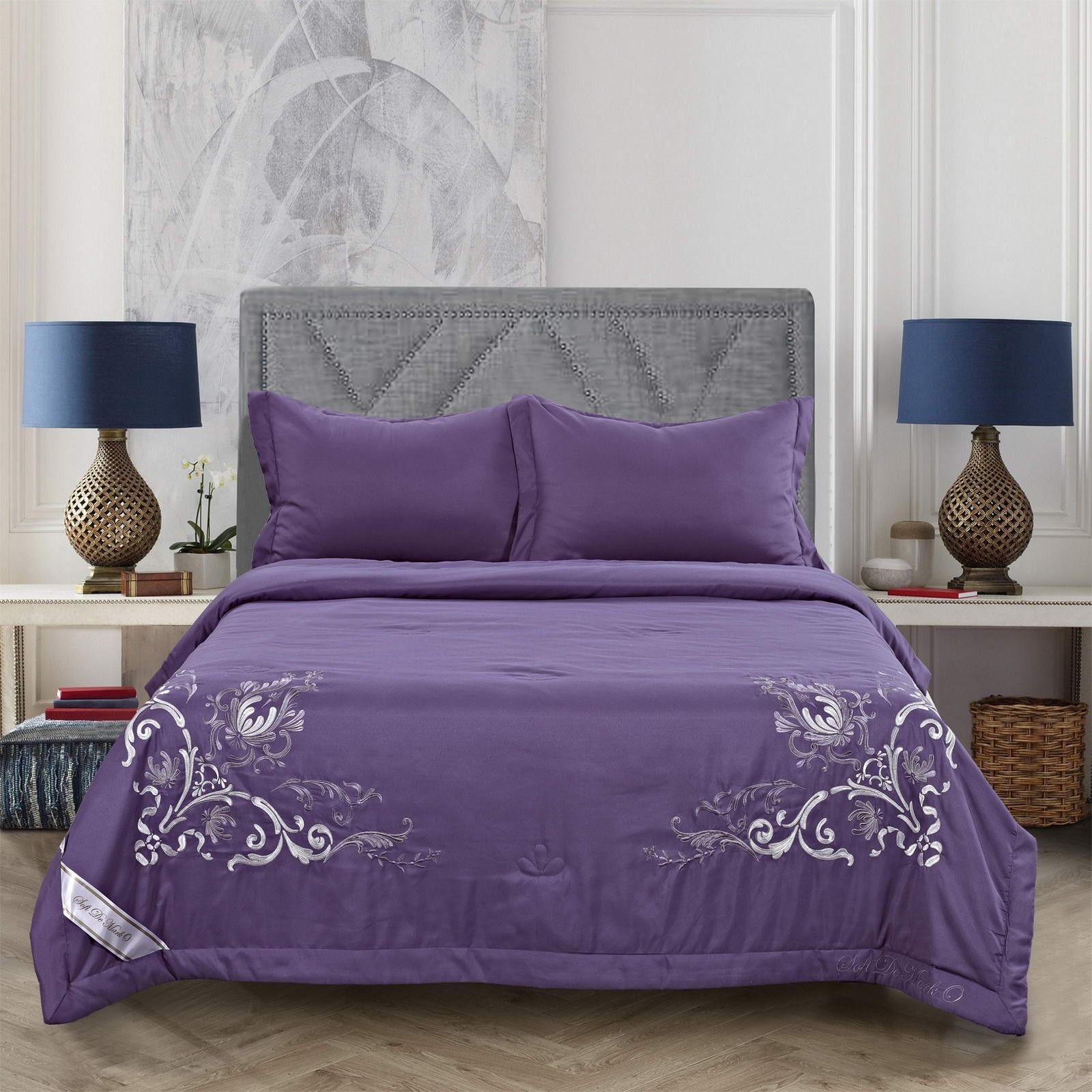 Комплект постельного белья Sofi De Marko Изида фиолетовый Семейный/дуэт одеяло sofi de marko 200х220 долли фиолетовый