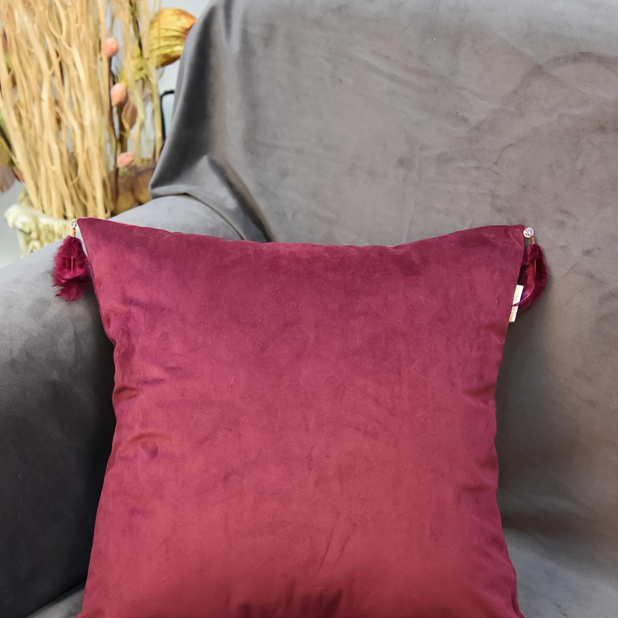 Подушка декоративная Sofi De Marko 45х45 жасмин бордо, цвет бордовый - фото 2