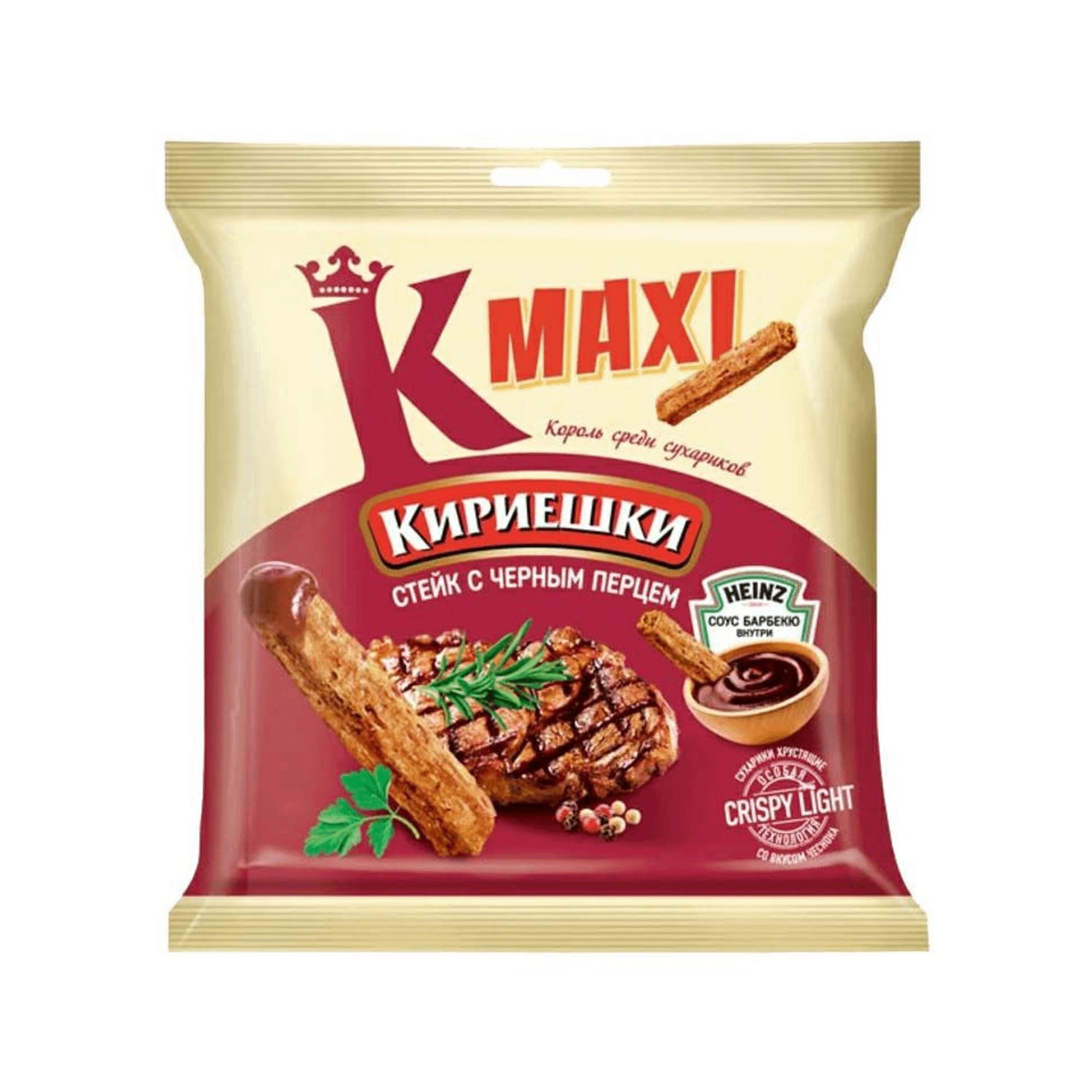 Сухарики Кириешки Maxi стейк с соусом барбекю, 80 г - фото 1