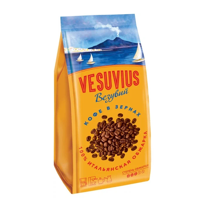 Кофе зерновой Vesuvius, 200 г кофемашина delonghi ecam 220 22 gb