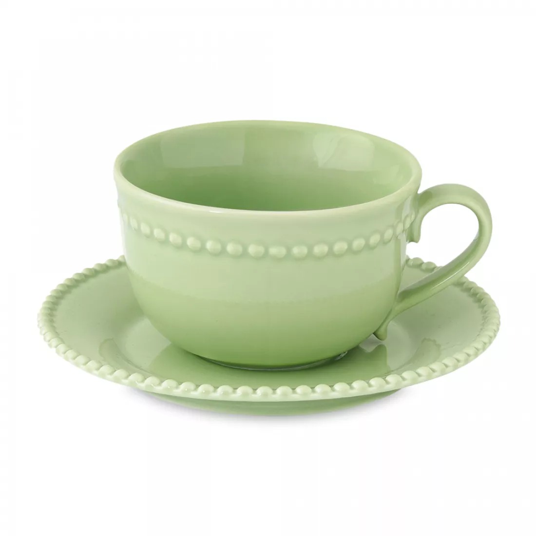 Чашка с блюдцем Easy life Tiffany зелёный 0,25 л ваза двухъярусная easy life tiffany белая 16 21 см