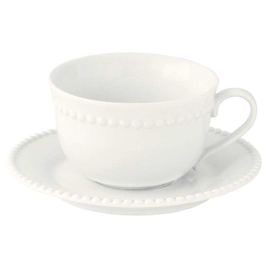 Чашка с блюдцем Easy life Tiffany 0,25 л белый ваза двухъярусная easy life tiffany белая 16 21 см