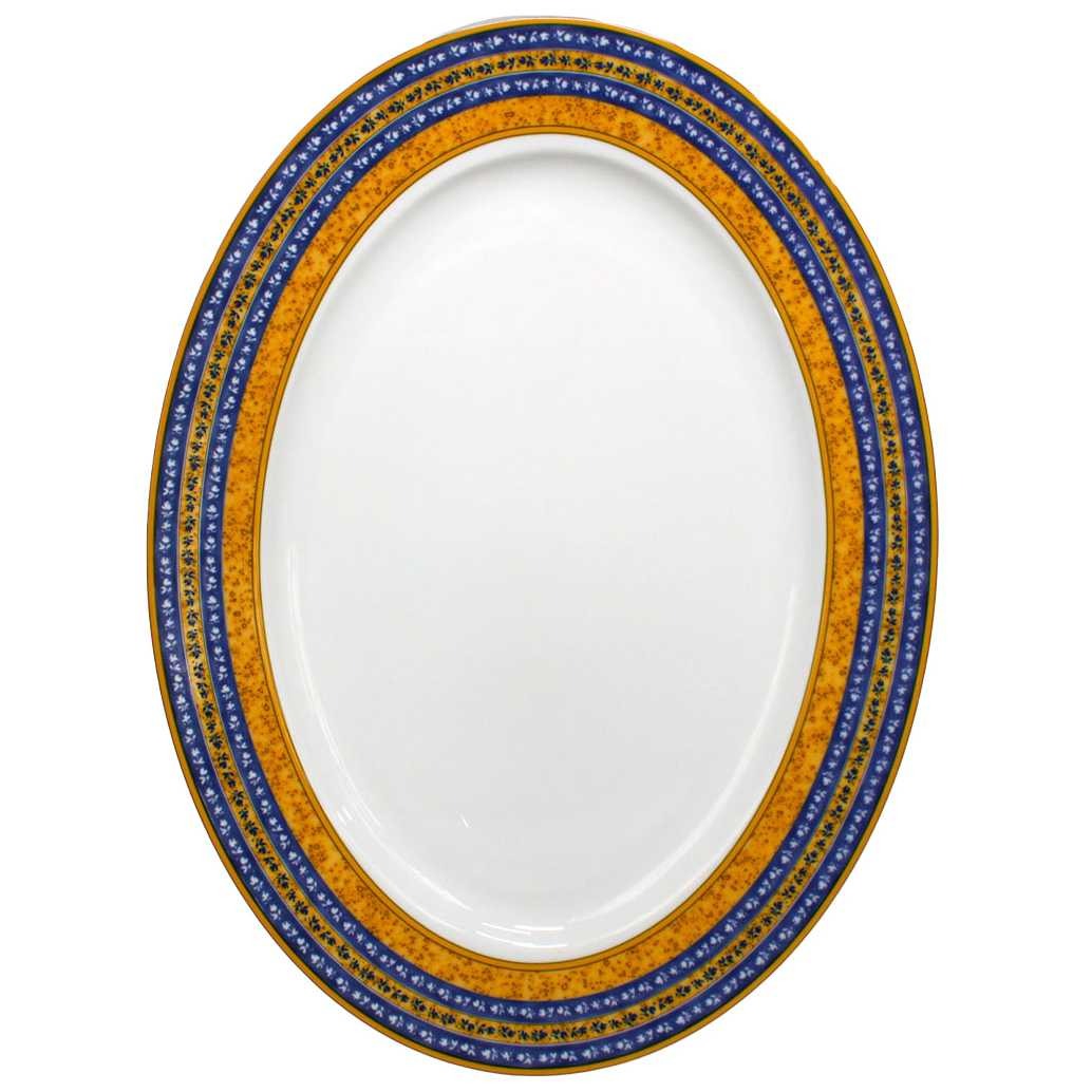 Блюдо овальное Thun 1794 Cairo сине-желтые полосы 32 см 2399₽