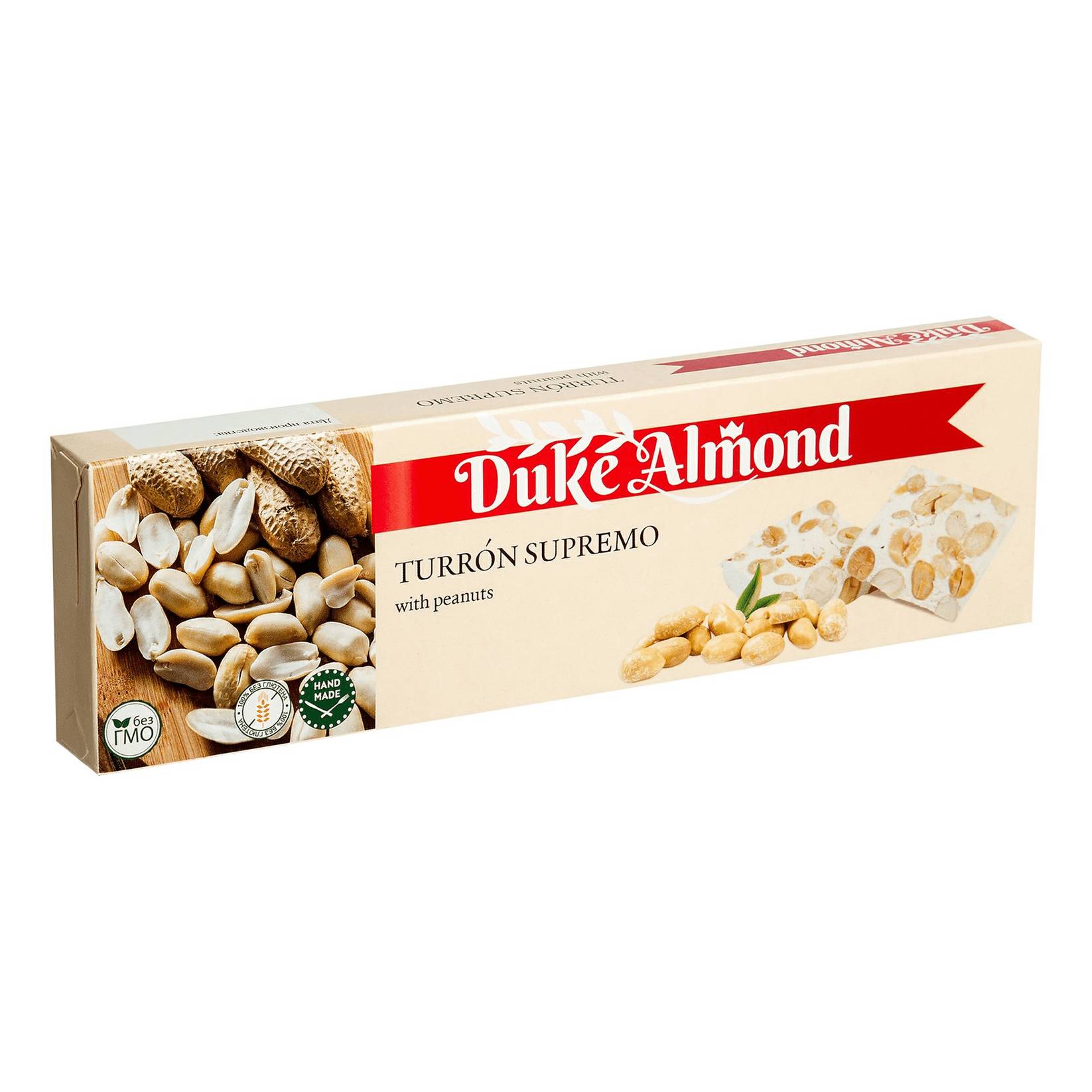 Нуга с орехами Duke Almond туррон с арахисом, 100 г батончик славянка super step нуга арахис карамель 65 гр
