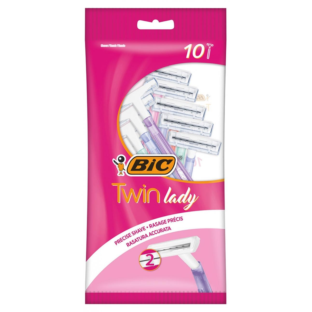 Бритвенный станок BIC Twin Lady одноразовый, женский, 10 шт feather триммер женский одноразовый для интимных зон